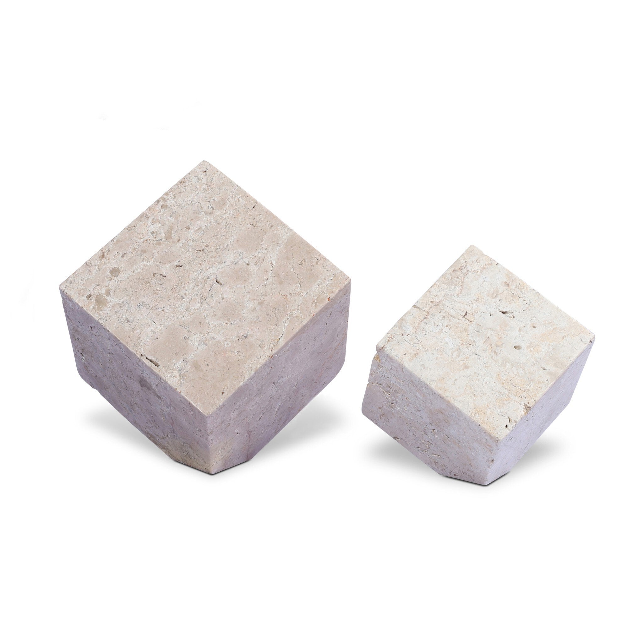 Four Hands Travertine Cube Sculpture Set — Romano Fosse Travertine