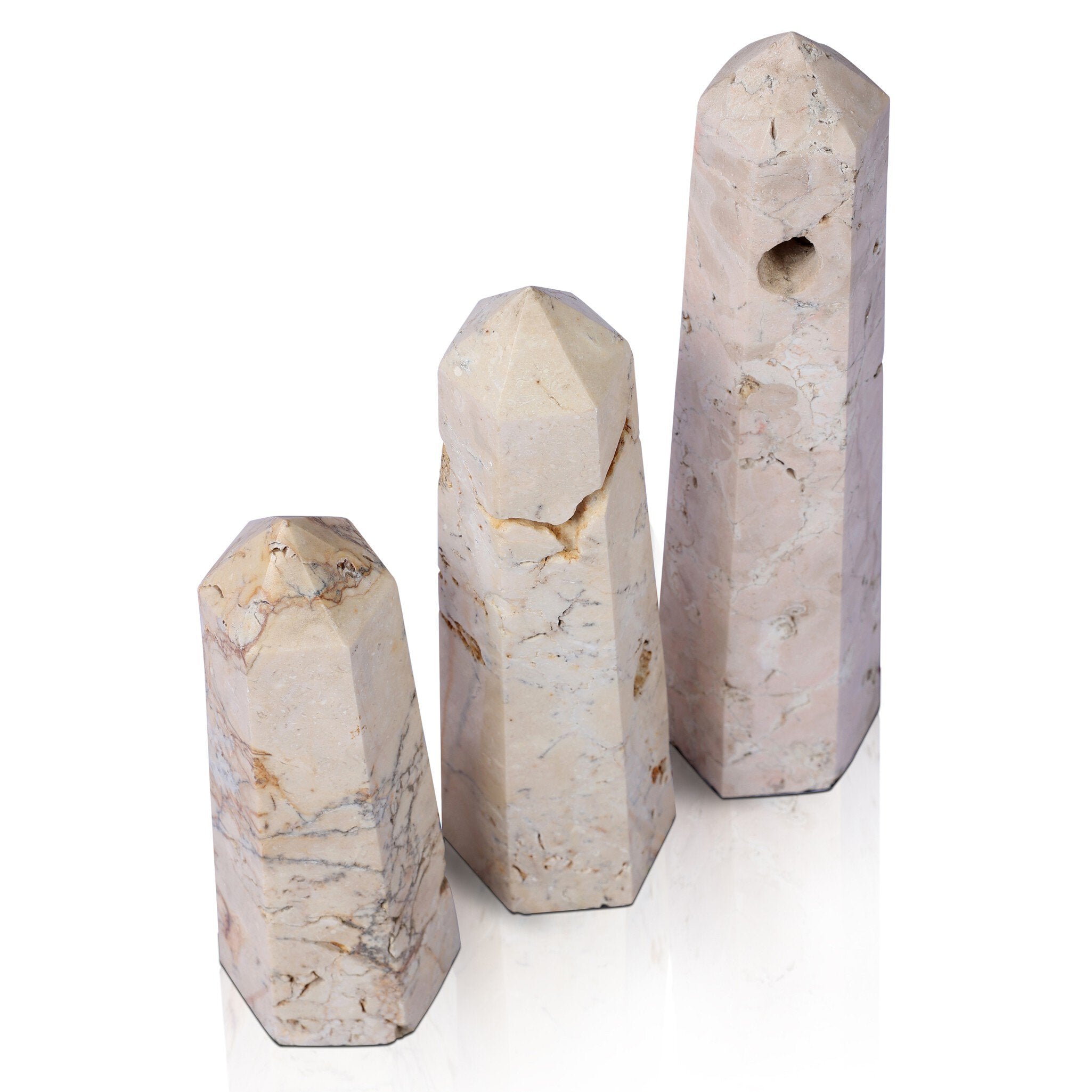 Four Hands Travertine Obelisk Set — Romano Fosse Travertine