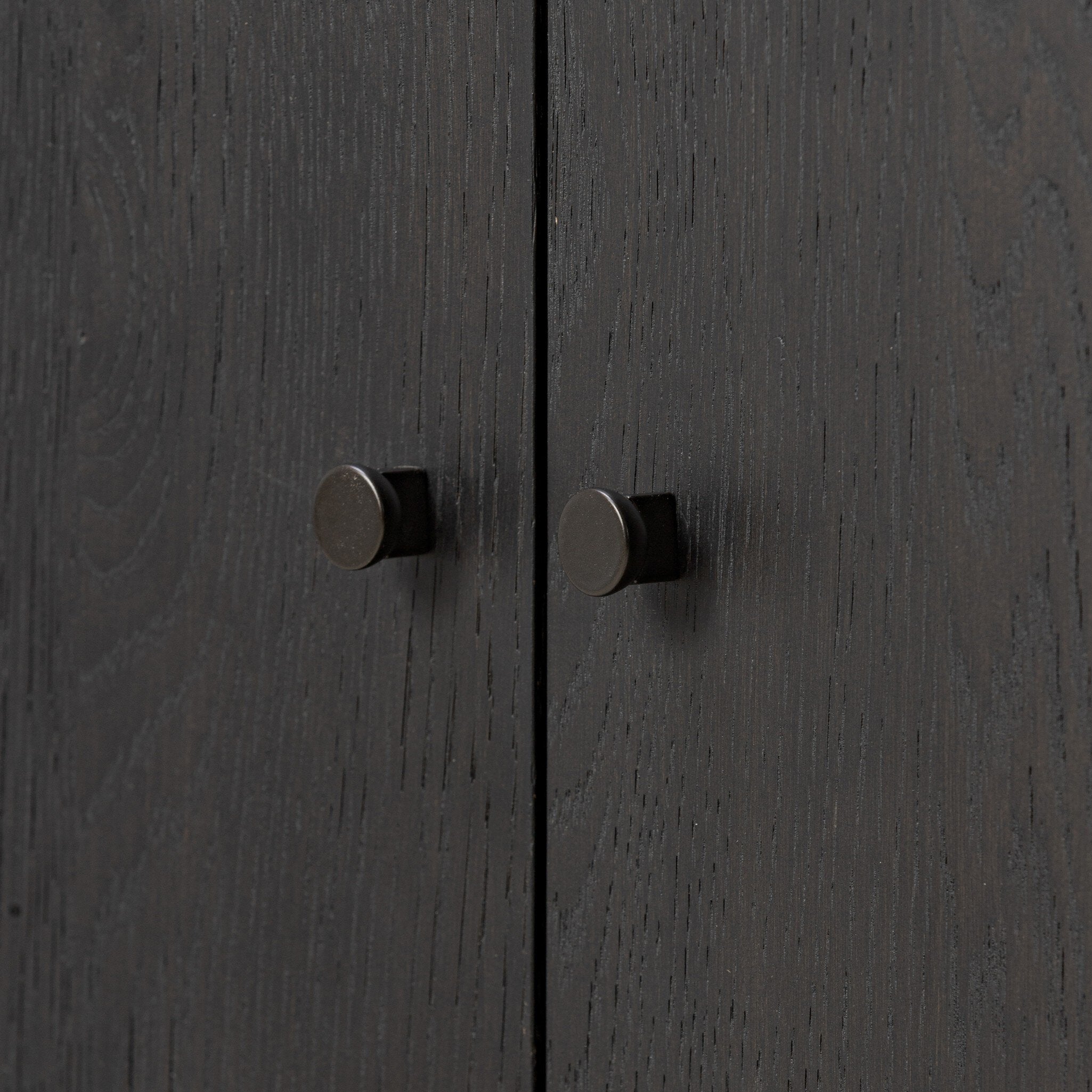 Four Hands Vinco Sideboard — Worn Black Oak-Black Onyx Lacquer-Oil Rubbed Bronze