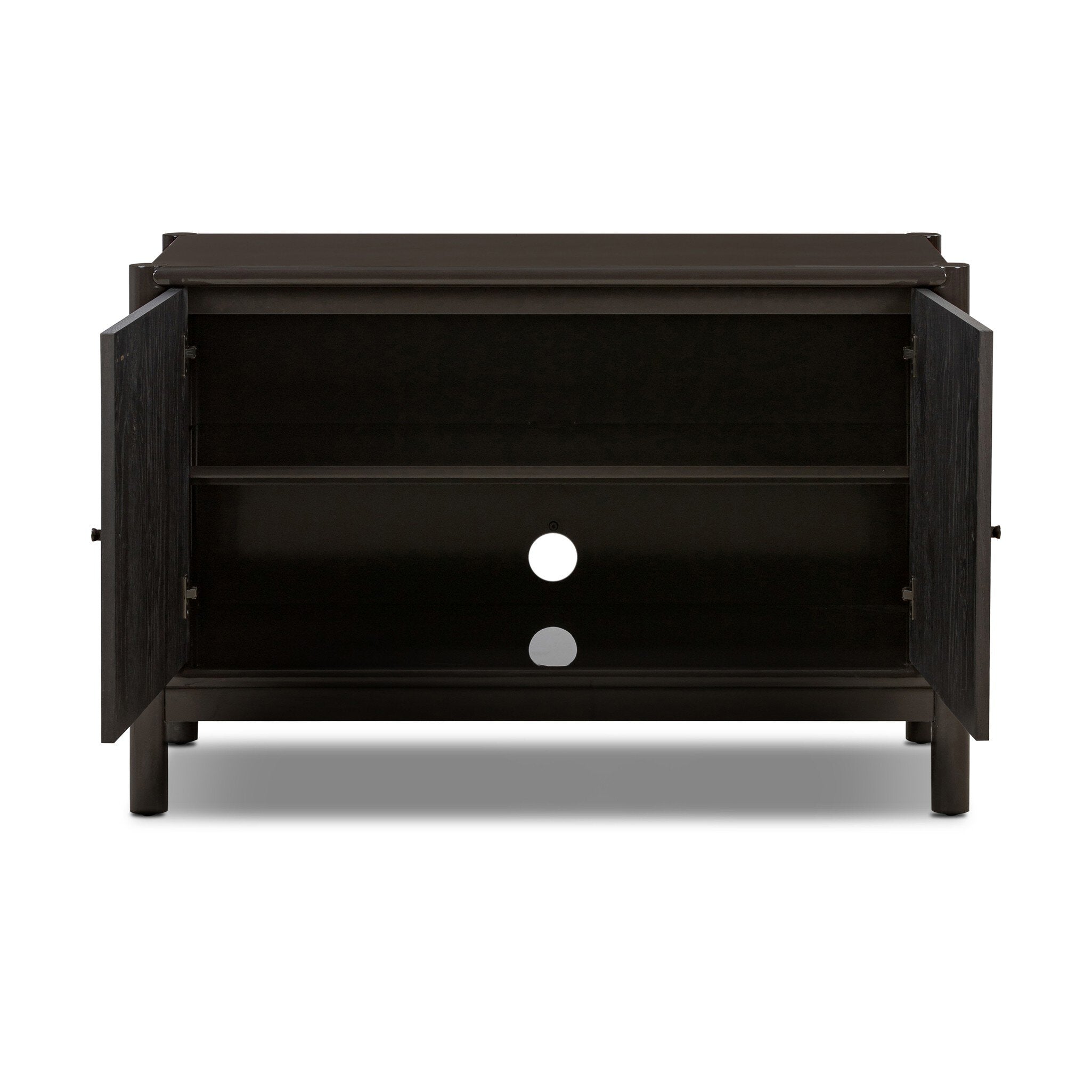 Four Hands Vinco Sideboard — Worn Black Oak-Black Onyx Lacquer-Oil Rubbed Bronze