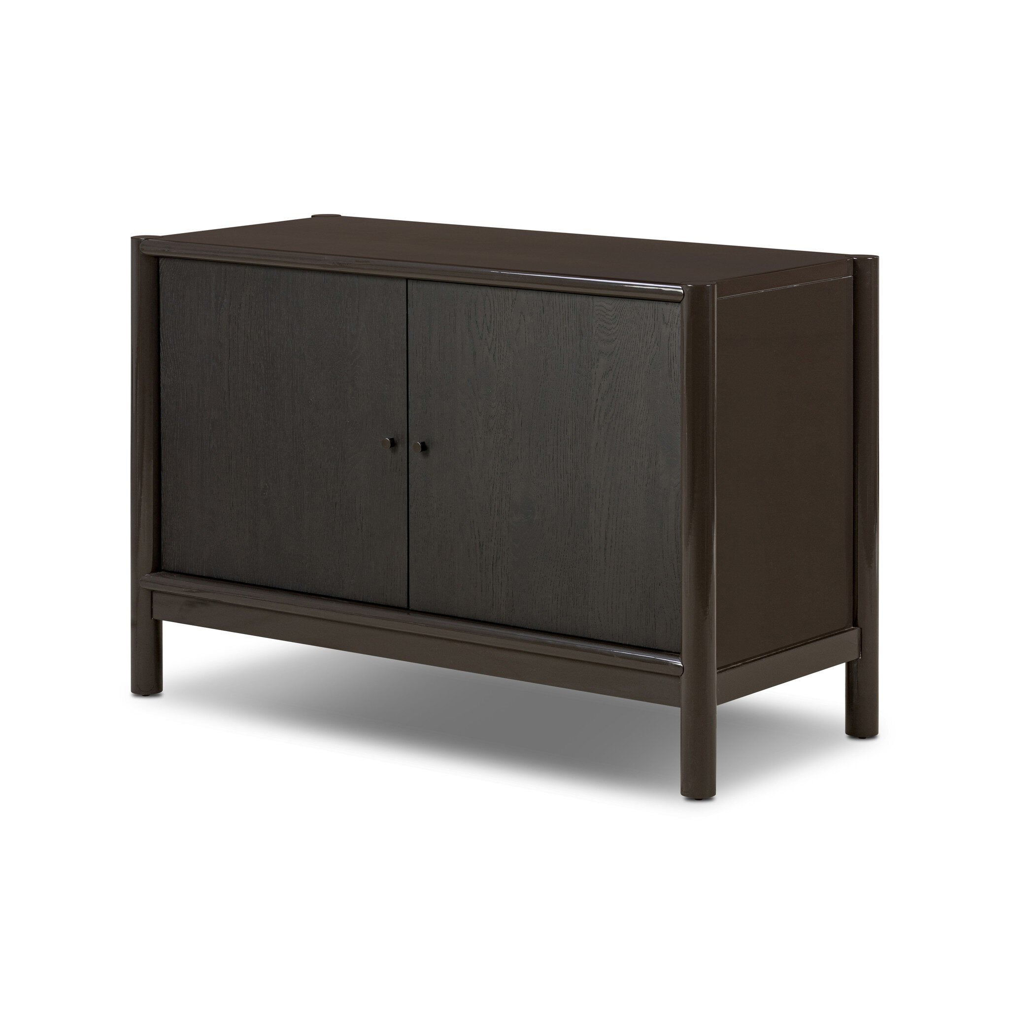 Four Hands Vinco Sideboard — Worn Black Oak-Black Onyx Lacquer-Oil Rubbed Bronze