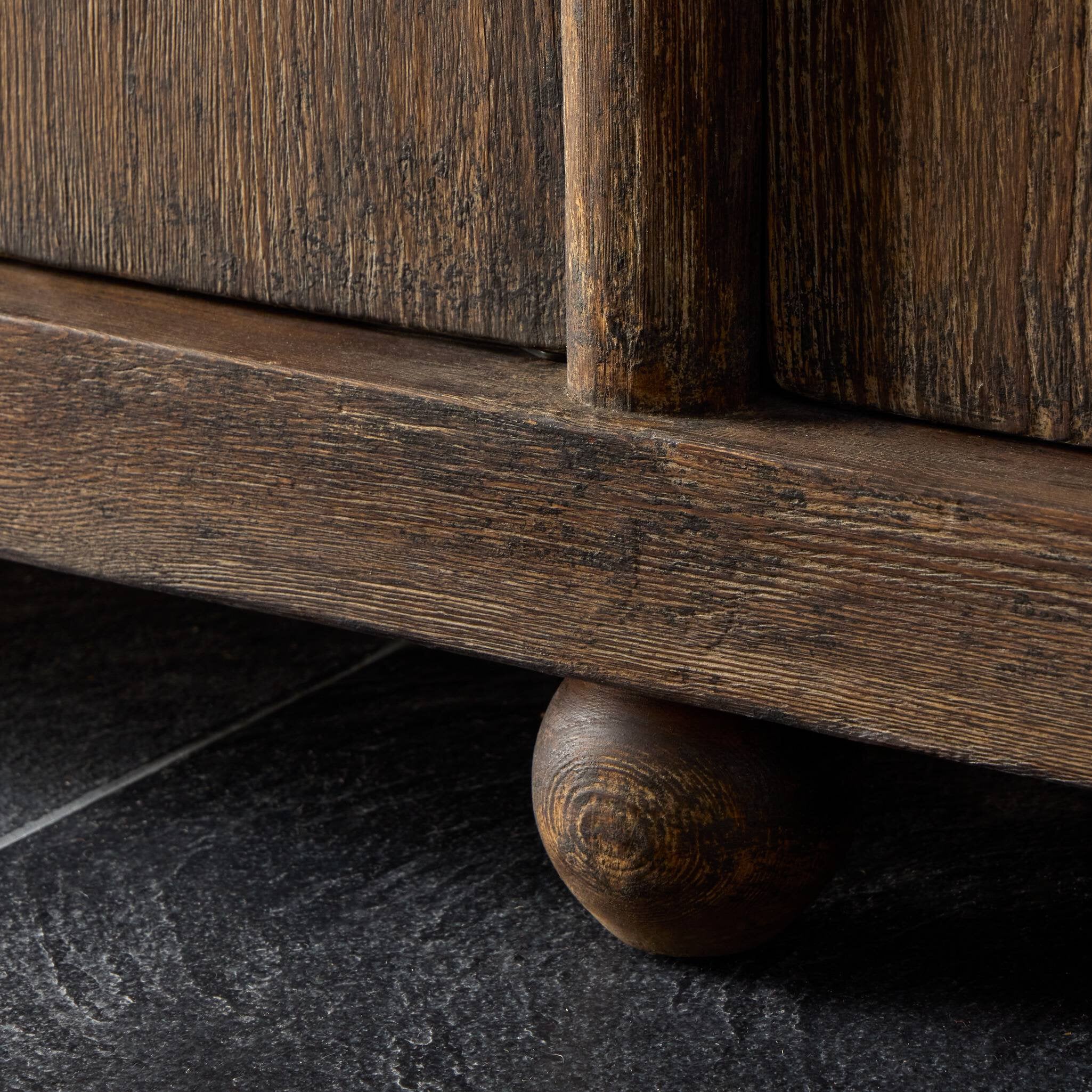 Four Hands Alcott Cabinet — Distressed Cocoa Pine-Distressed Cocoa Pine Veneer-Aged Iron