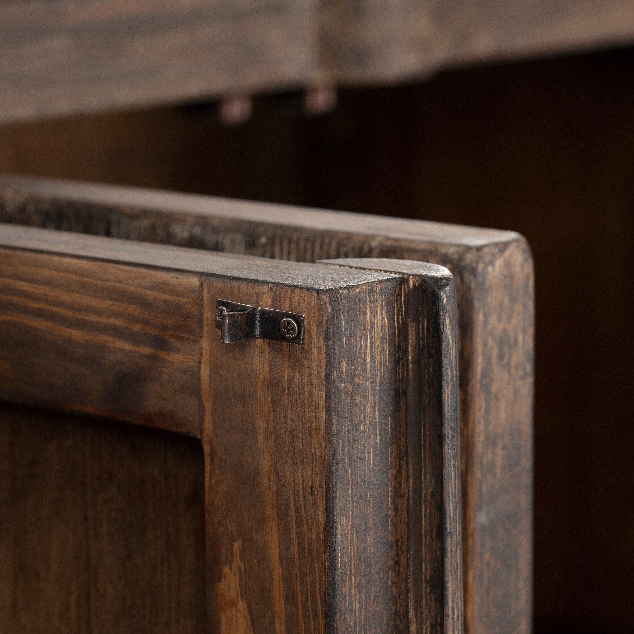 Four Hands Alcott Cabinet — Distressed Cocoa Pine-Distressed Cocoa Pine Veneer-Aged Iron
