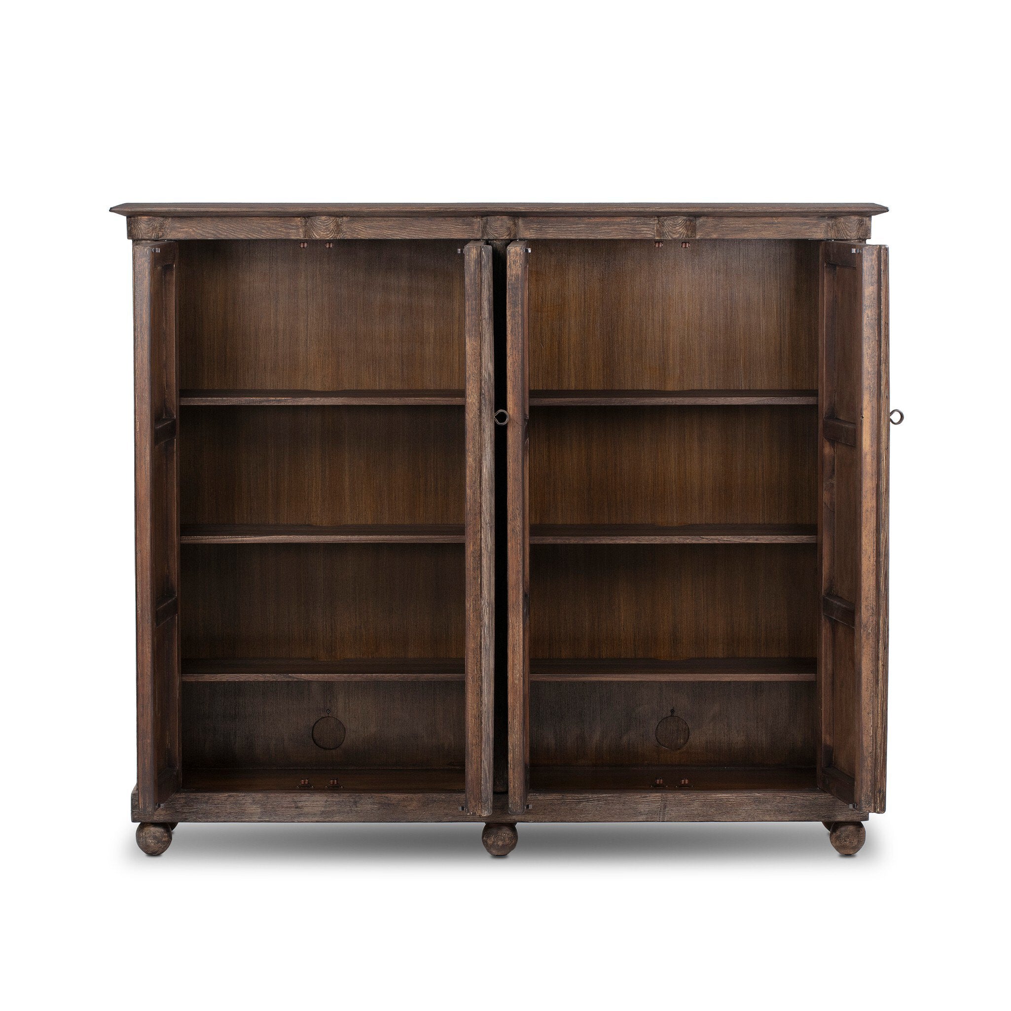 Four Hands Alcott Cabinet — Distressed Cocoa Pine-Distressed Cocoa Pine Veneer-Aged Iron
