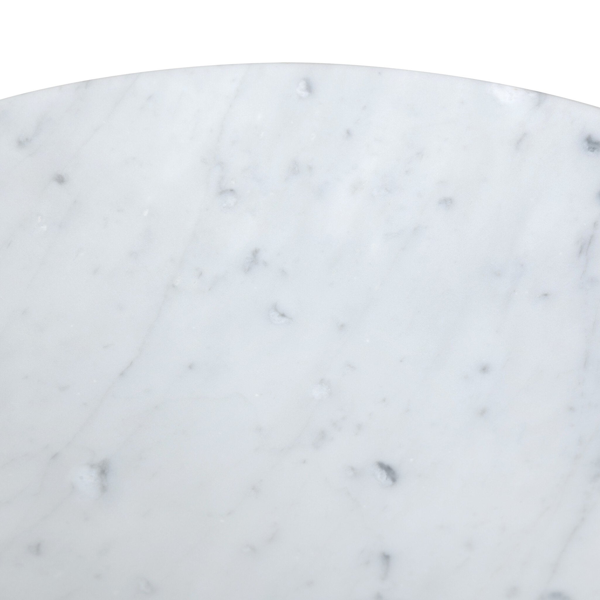 Four Hands Divya Bowl — White Statuario Marble-Paper Cord