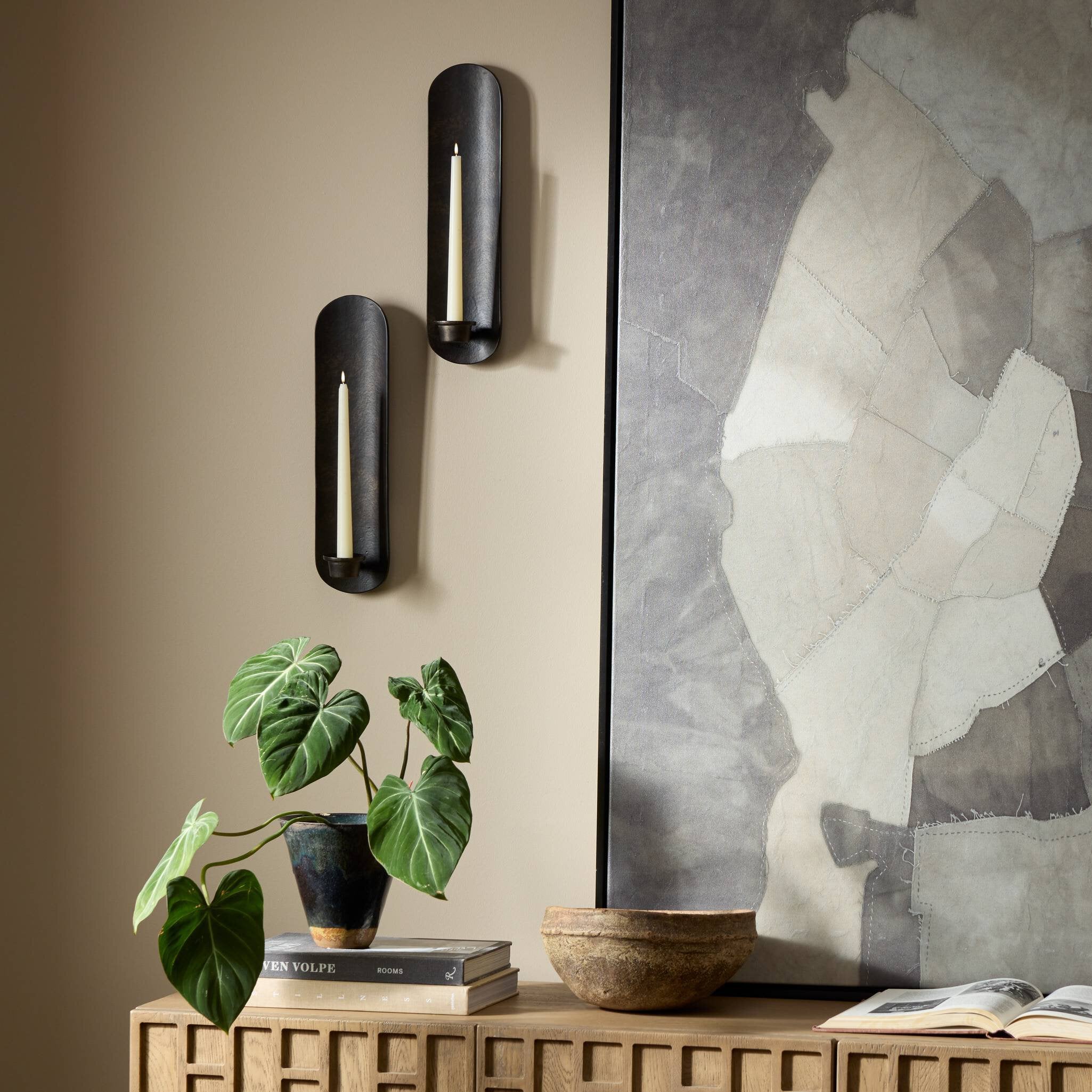 Four Hands Pilla Wall Mounted Candle Holder-Set Of 2 — Distressed Bronze