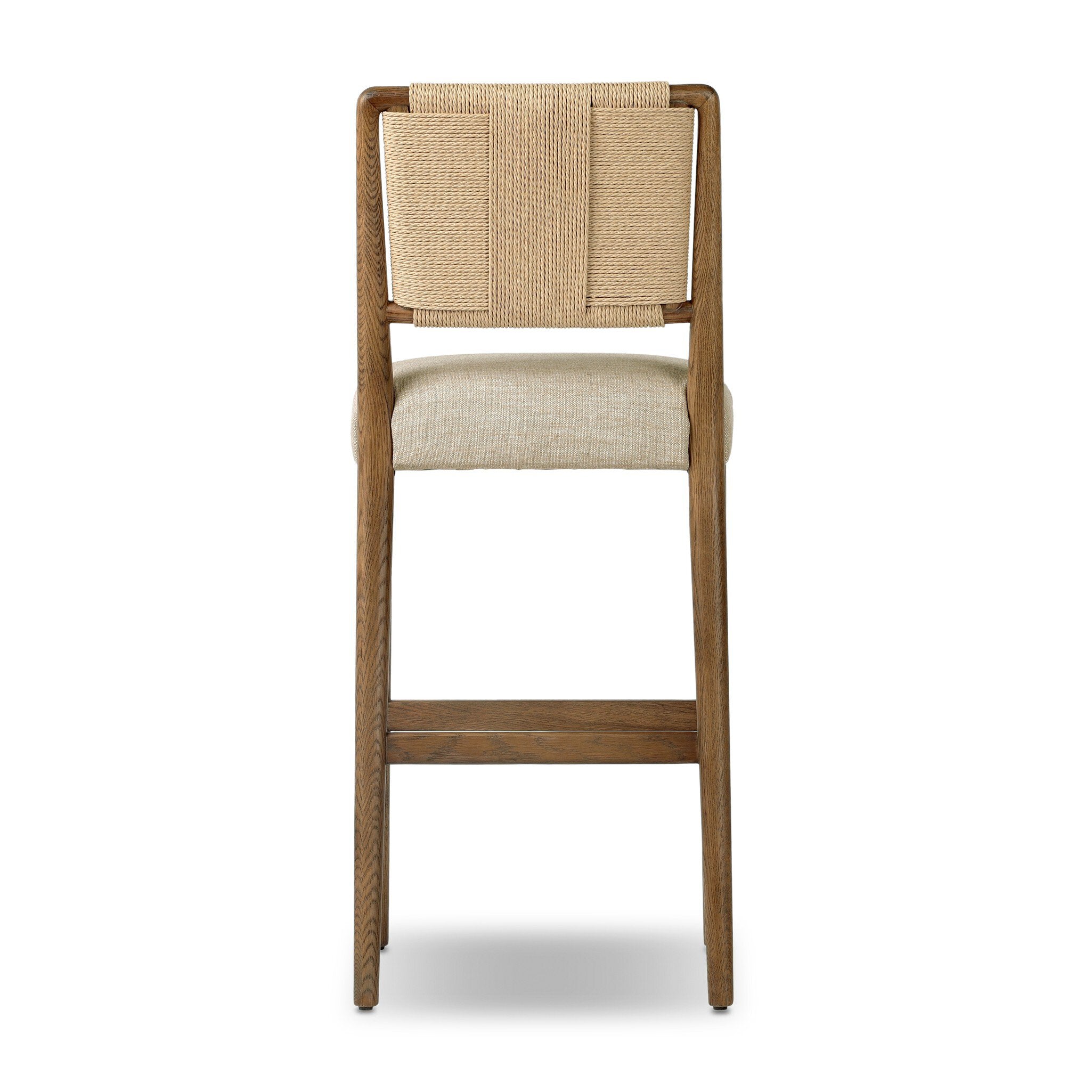 Four Hands Rothler Bar + Counter Stool — Alcala Wheat-Tan Oak-Double Twisted Paper Cord-Bar