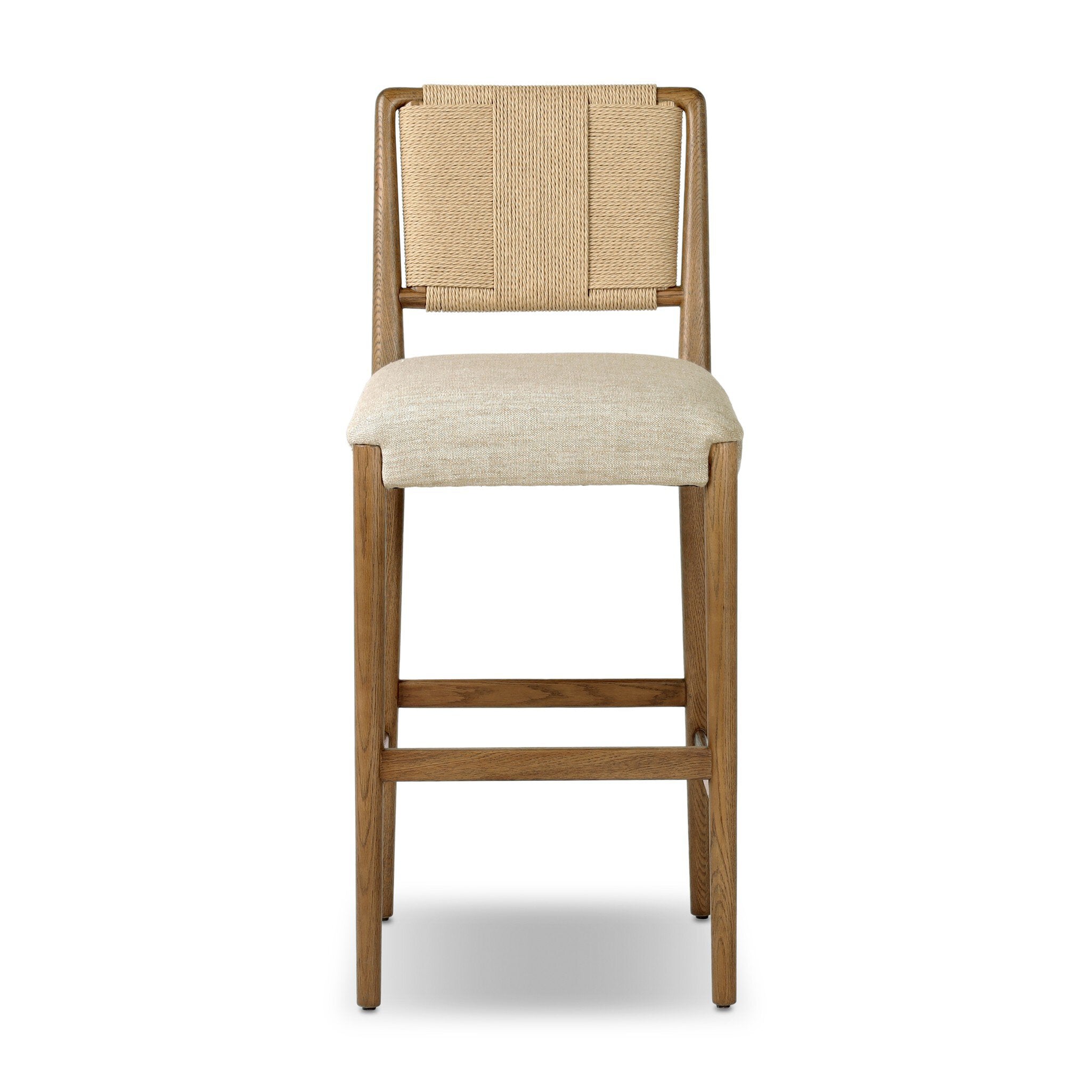 Four Hands Rothler Bar + Counter Stool — Alcala Wheat-Tan Oak-Double Twisted Paper Cord-Bar