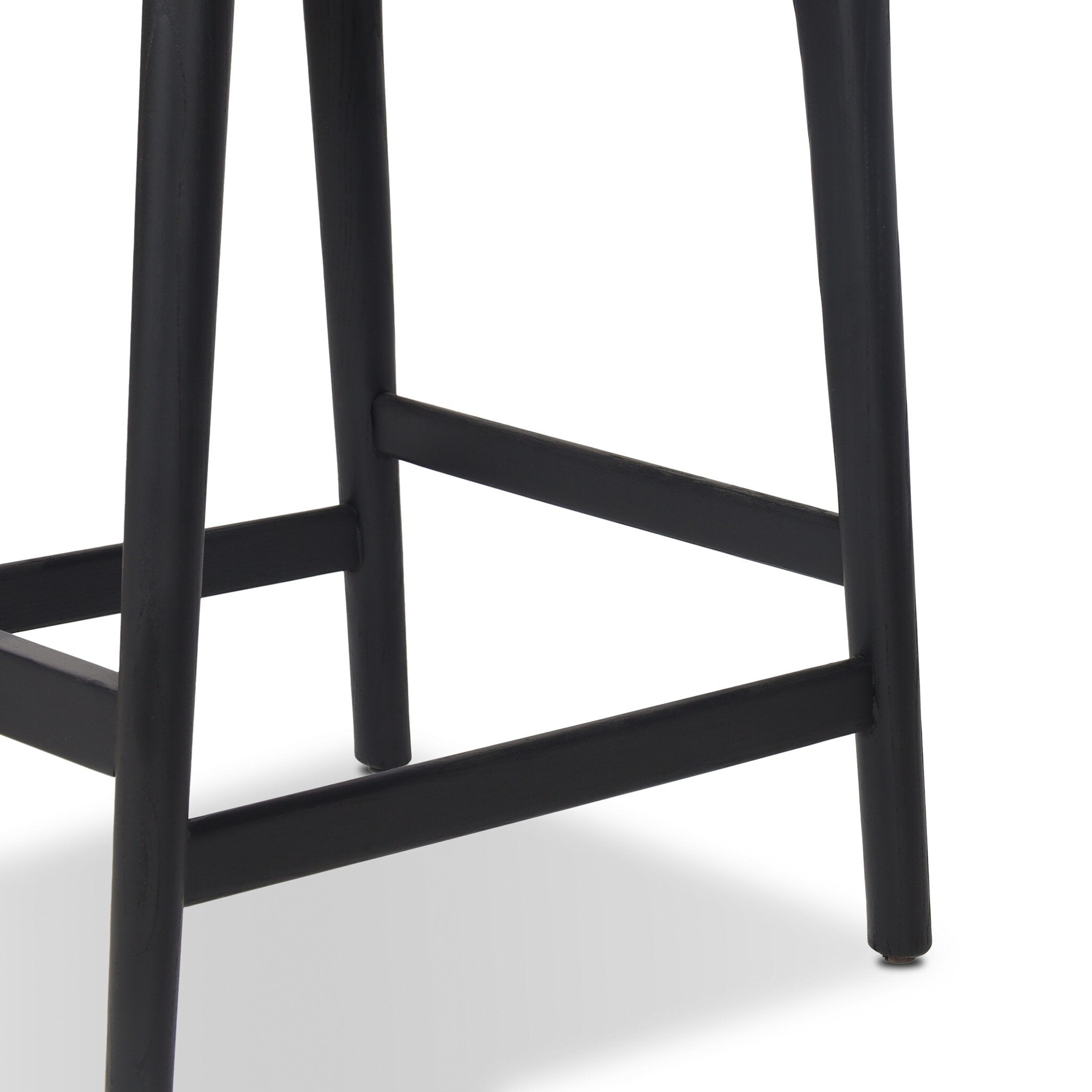 Four Hands Rothler Bar + Counter Stool — Essence Natural-Black Brushed Ash-Double Twisted Black Paper Cord-Counter