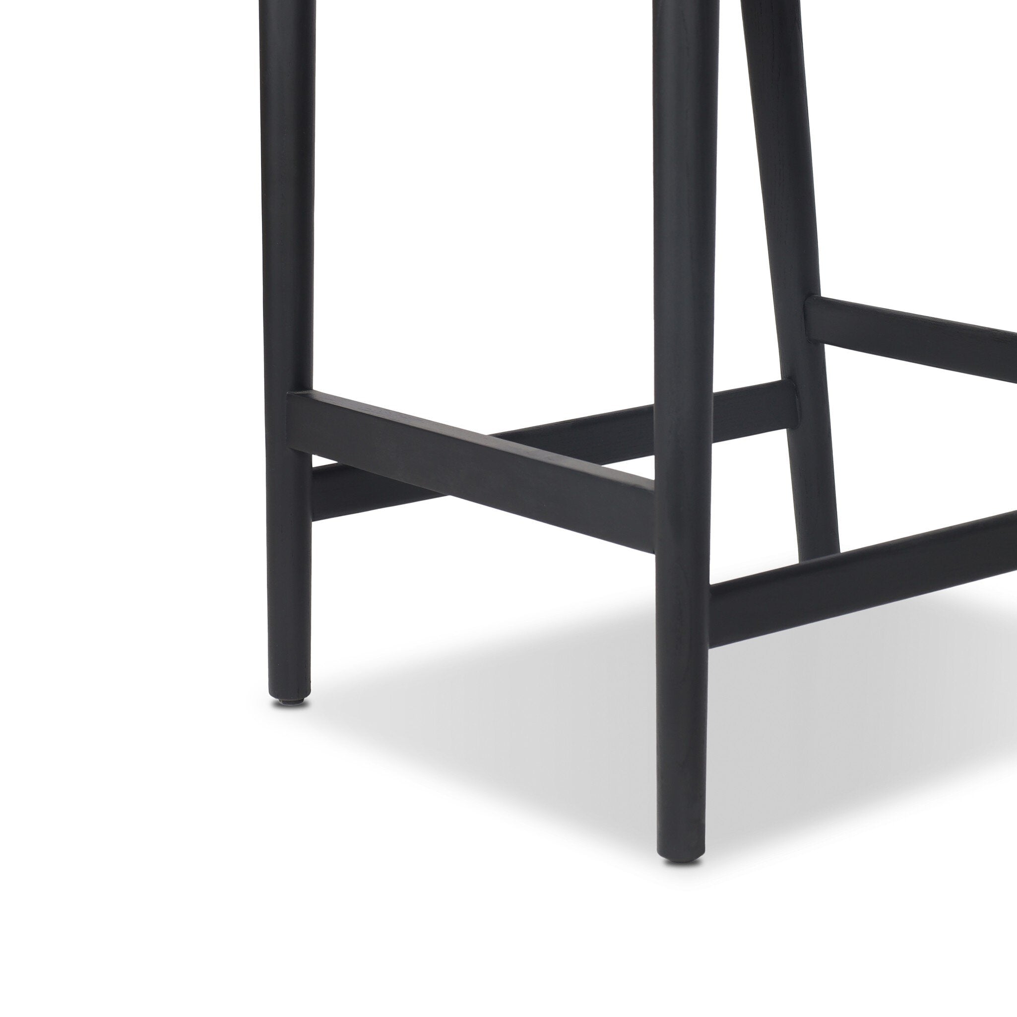 Four Hands Rothler Bar + Counter Stool — Essence Natural-Black Brushed Ash-Double Twisted Black Paper Cord-Counter