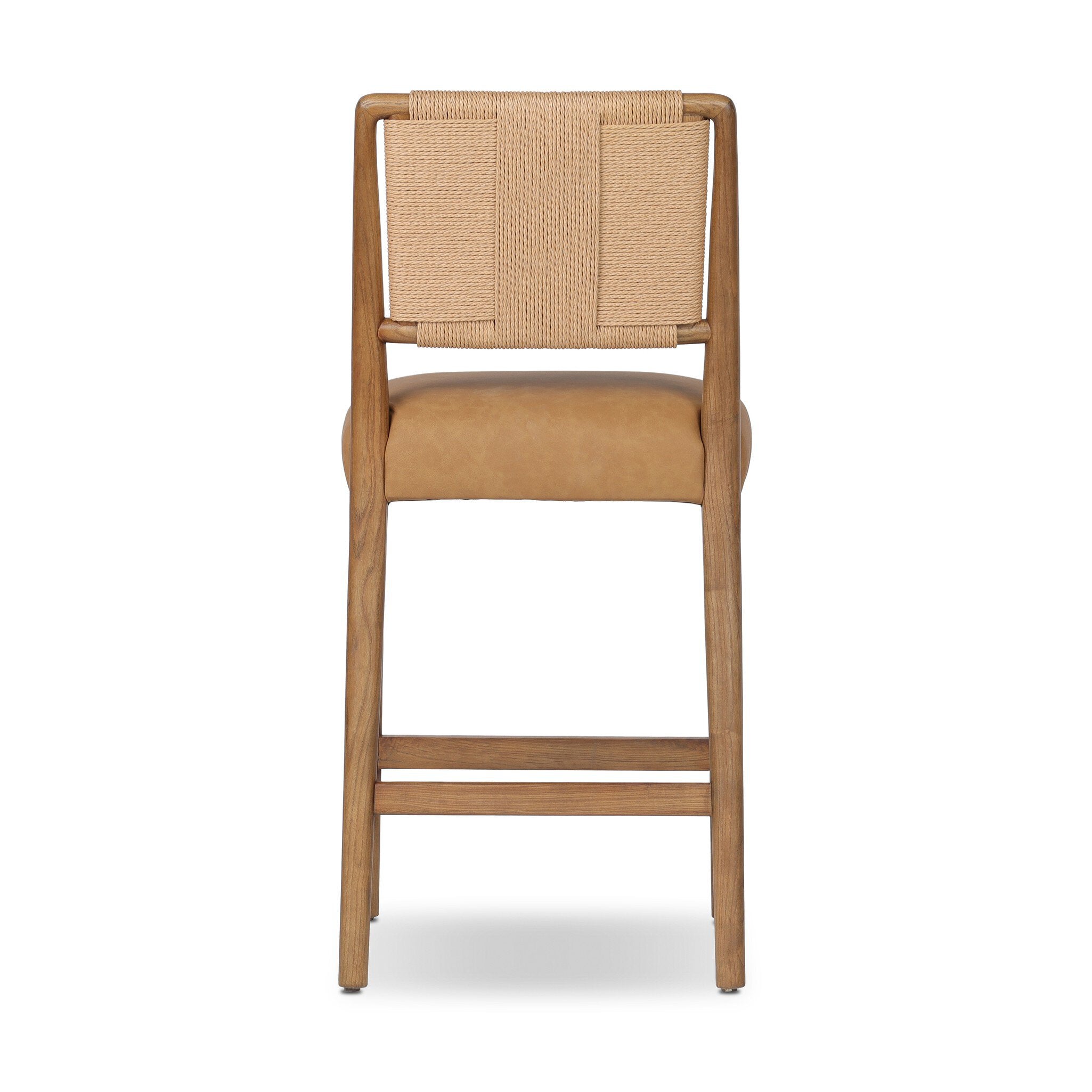 Four Hands Rothler Bar + Counter Stool — Maestro Camel-Tan Ash-Double Twisted Paper Cord-Counter