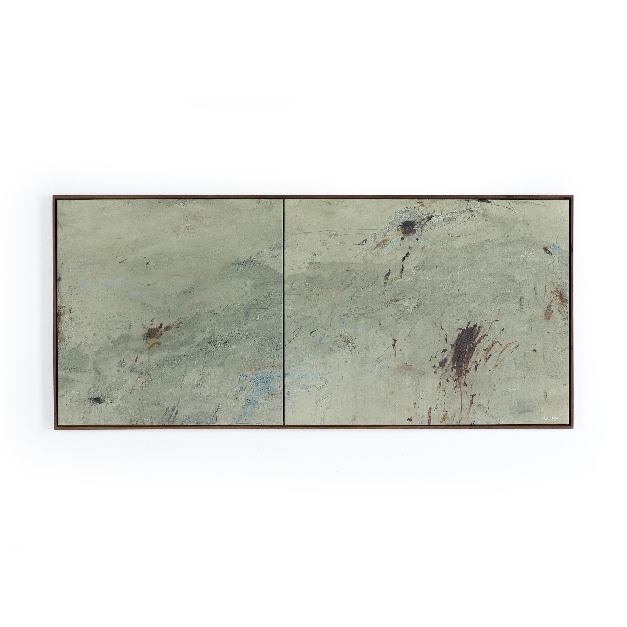 Four Hands At Peace and In Place by Tyler Guinn — 250894-003 - 72.0x32.5-Rustic Walnut Floater-Statement