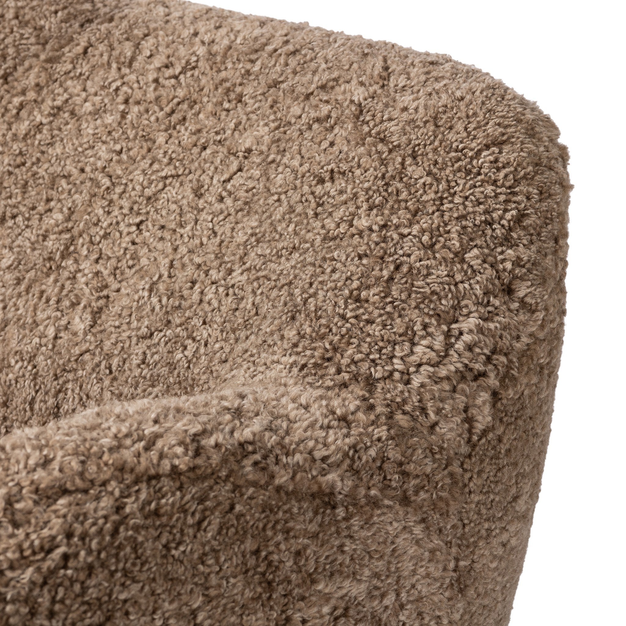 Four Hands Julius Sofa — Taupe Shearling-Sienna Brown
