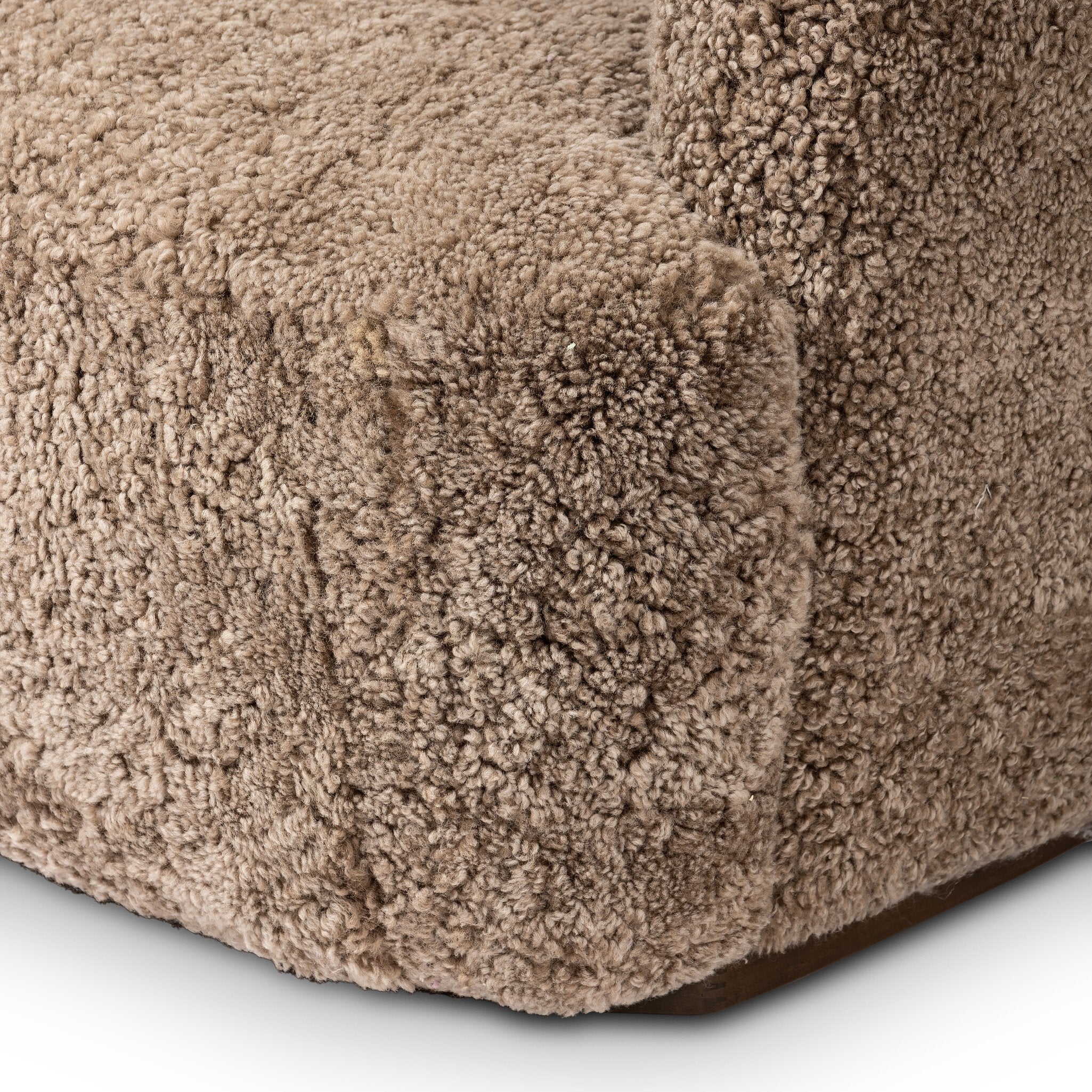 Four Hands Julius Sofa — Taupe Shearling-Sienna Brown