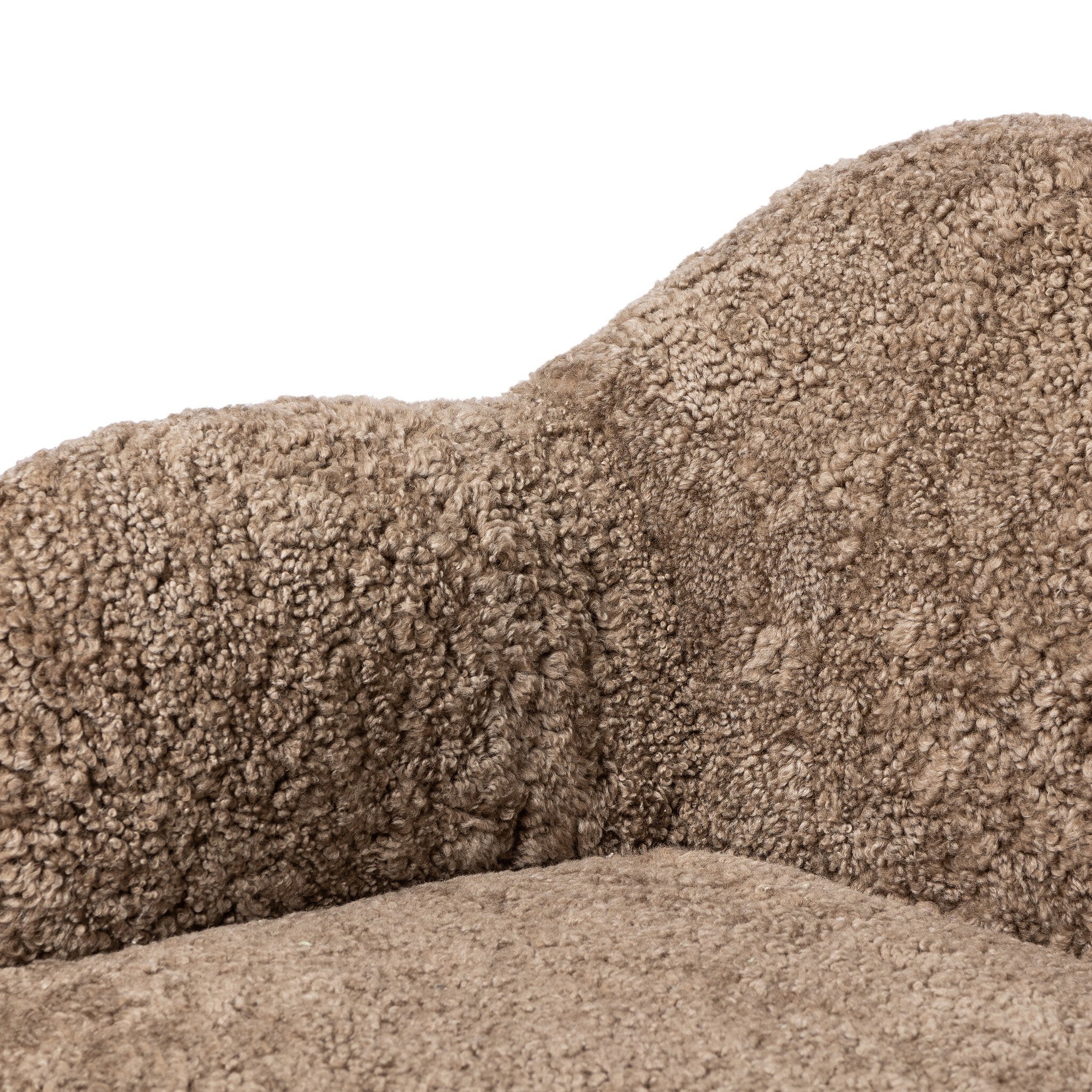 Four Hands Julius Sofa — Taupe Shearling-Sienna Brown