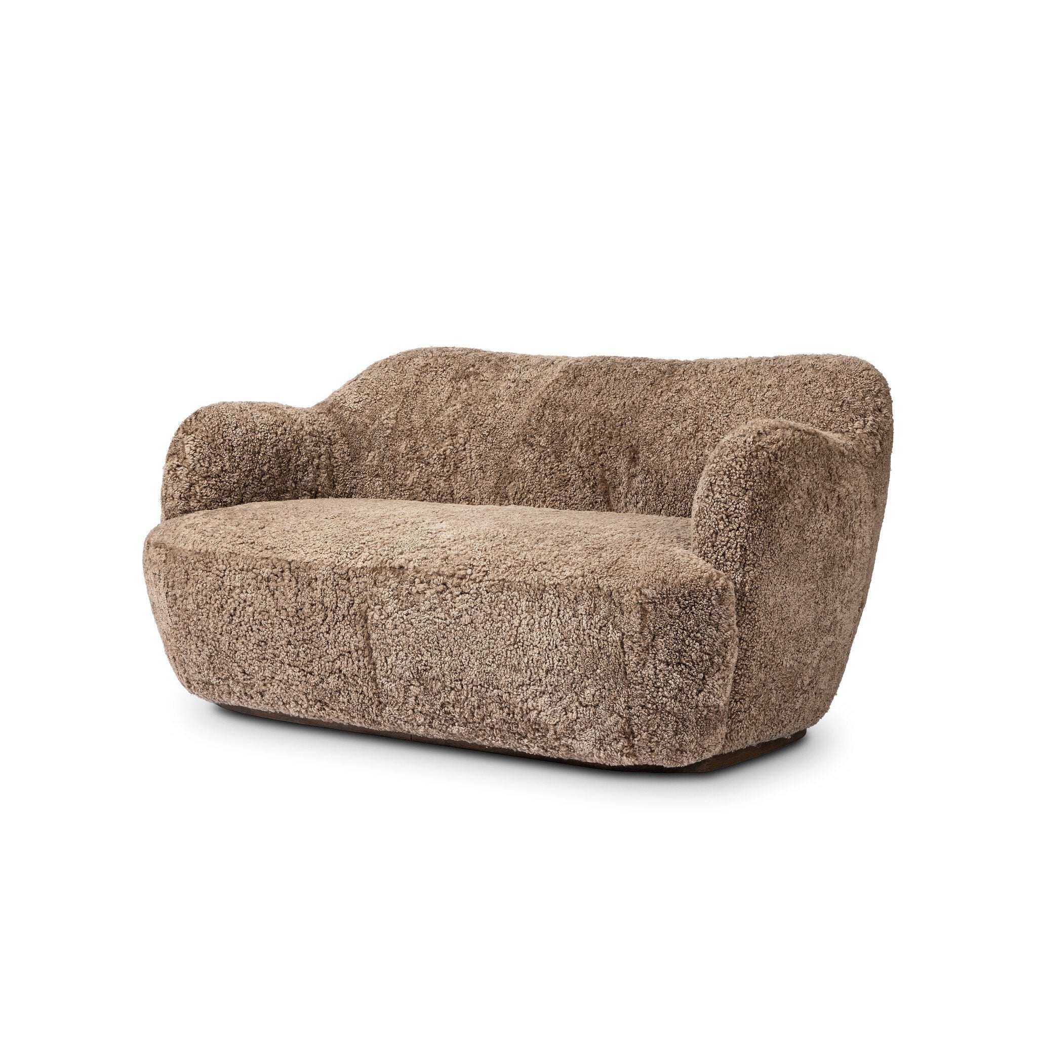 Four Hands Julius Sofa — Taupe Shearling-Sienna Brown