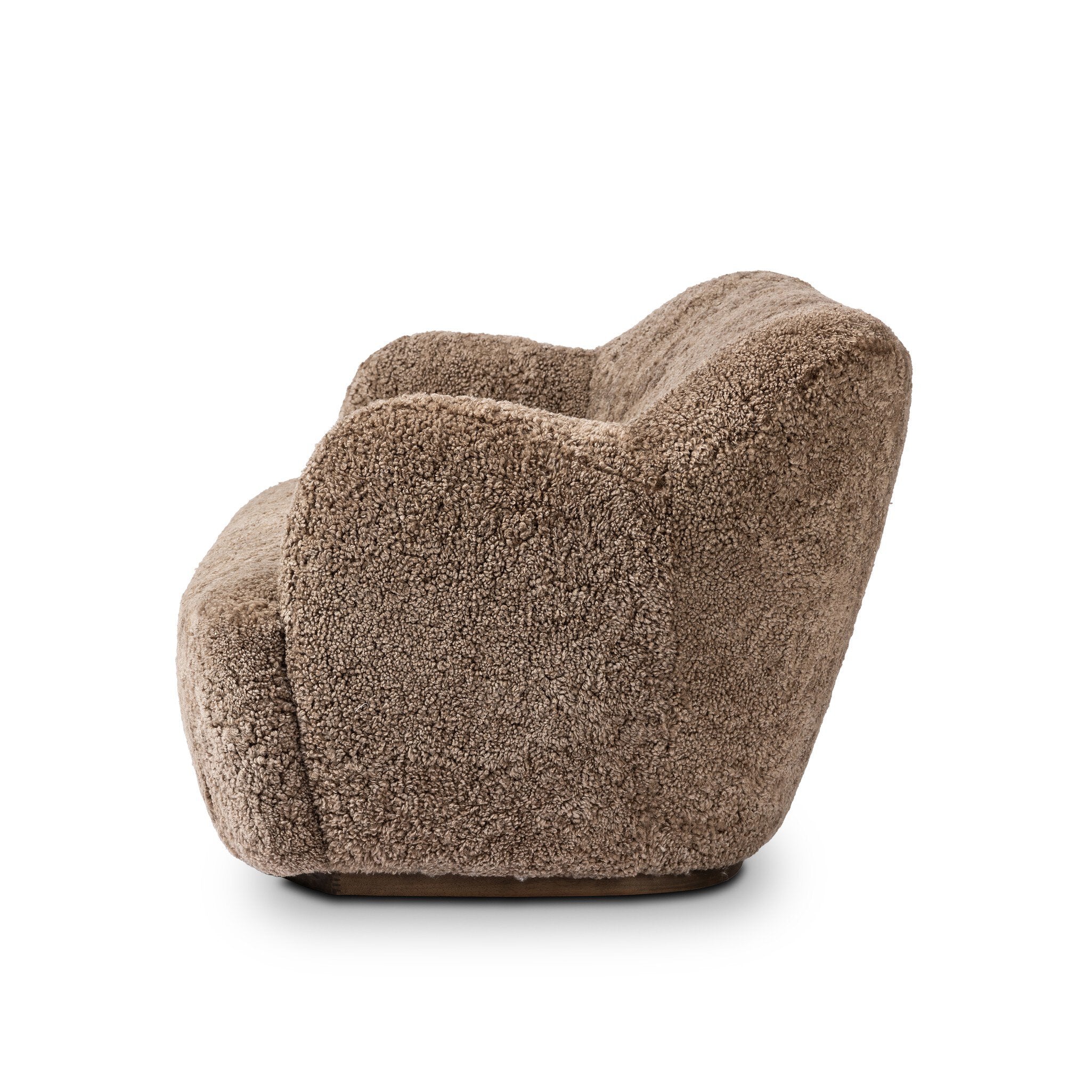 Four Hands Julius Sofa — Taupe Shearling-Sienna Brown