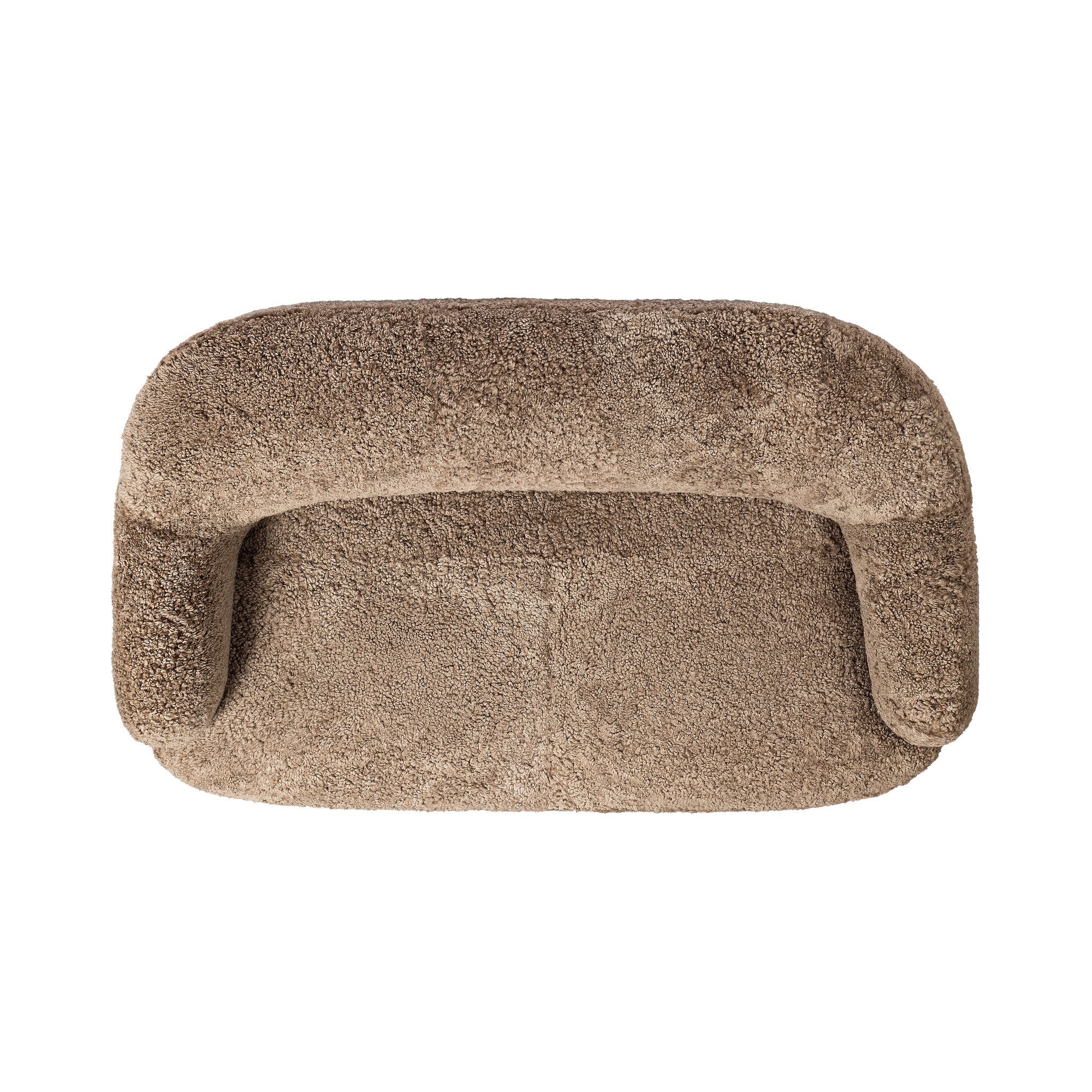 Four Hands Julius Sofa — Taupe Shearling-Sienna Brown
