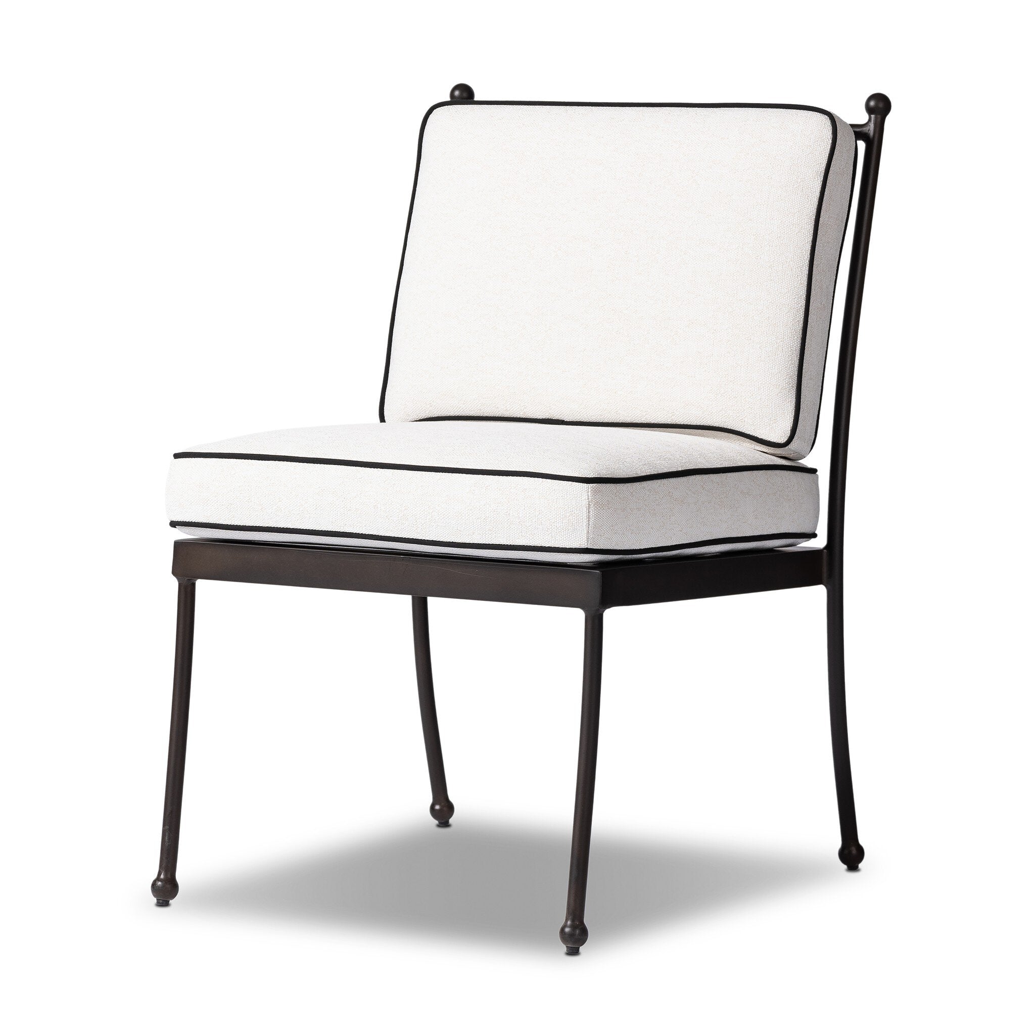 Four Hands Tally Outdoor Dining Chair — Alessi Linen-Montreux Obsidian-Matte Gunmetal
