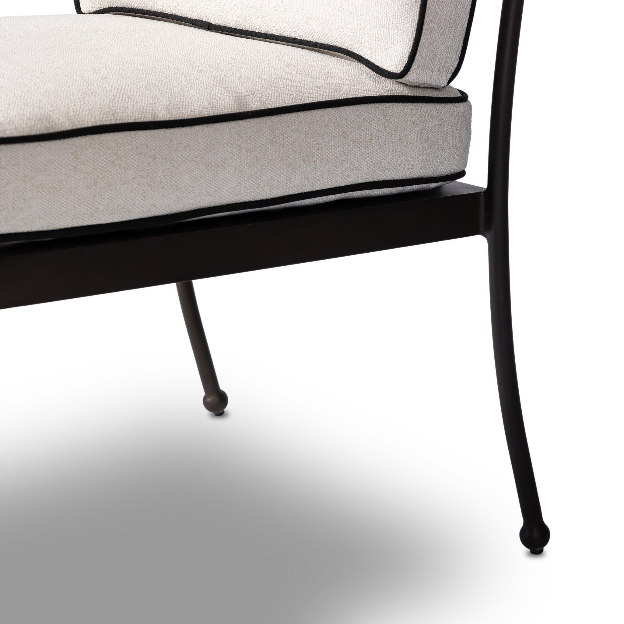 Four Hands Tally Outdoor Dining Armchair — Alessi Linen-Montreux Obsidian-Matte Gunmetal