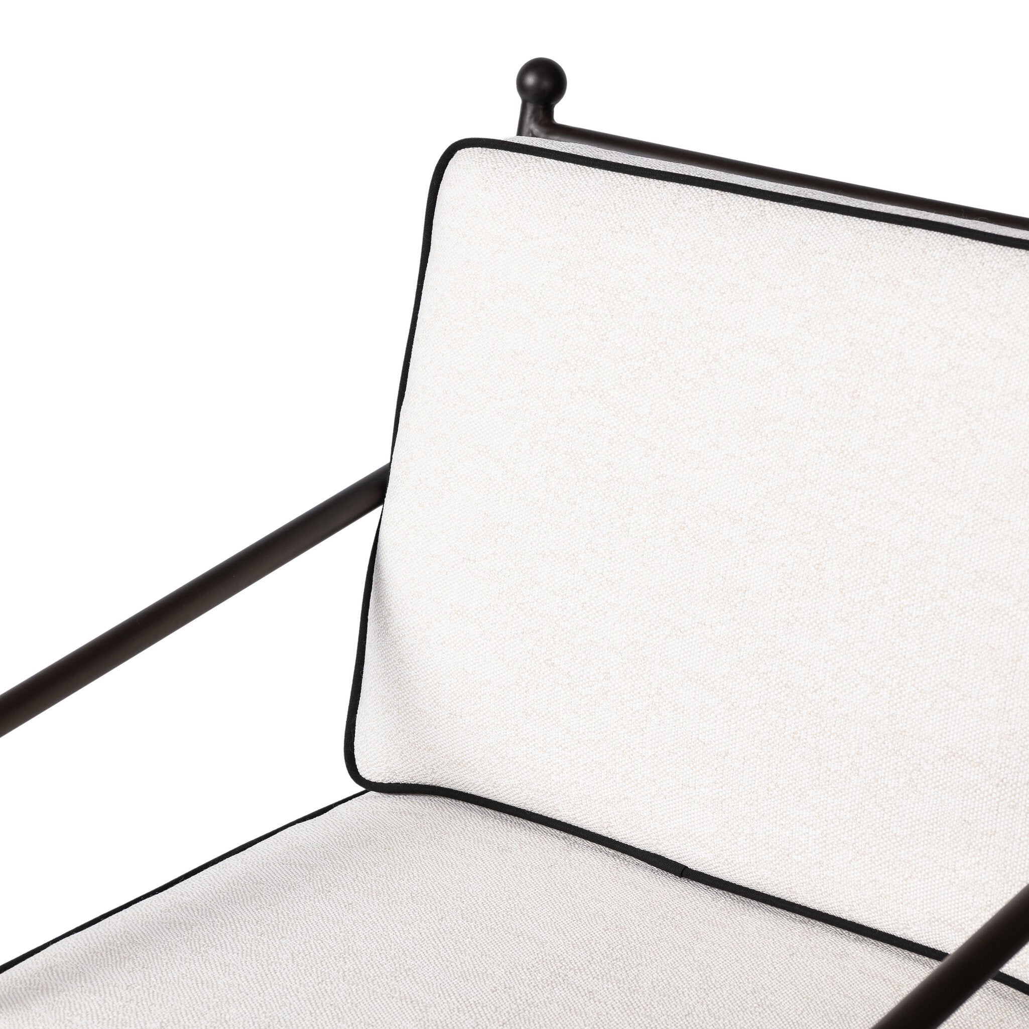 Four Hands Tally Outdoor Dining Armchair — Alessi Linen-Montreux Obsidian-Matte Gunmetal