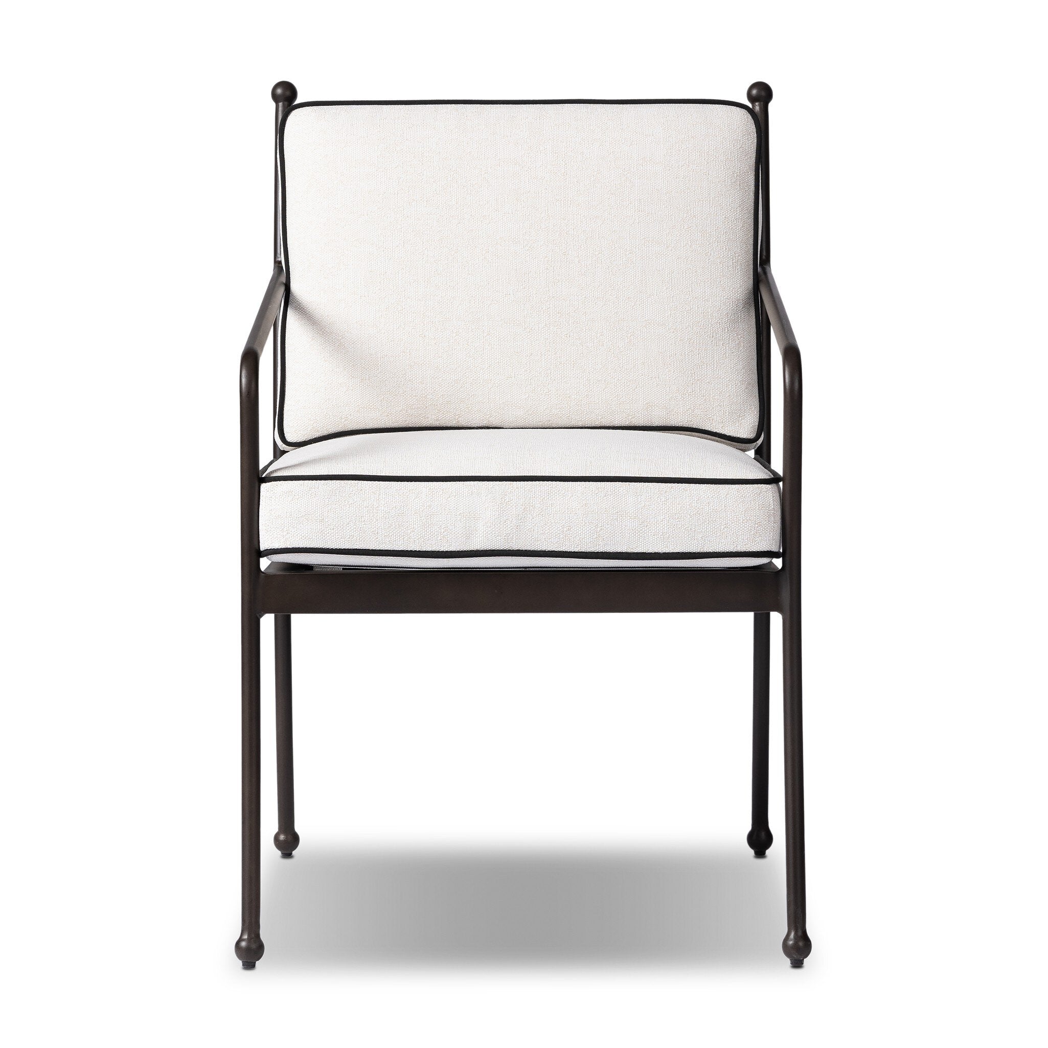 Four Hands Tally Outdoor Dining Armchair — Alessi Linen-Montreux Obsidian-Matte Gunmetal