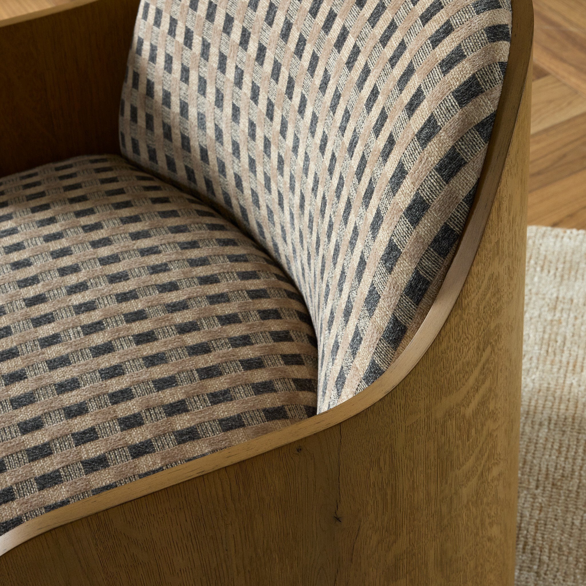 Four Hands Hemphill Swivel Chair — Firefinch Fawn-Aged Smoked Oak