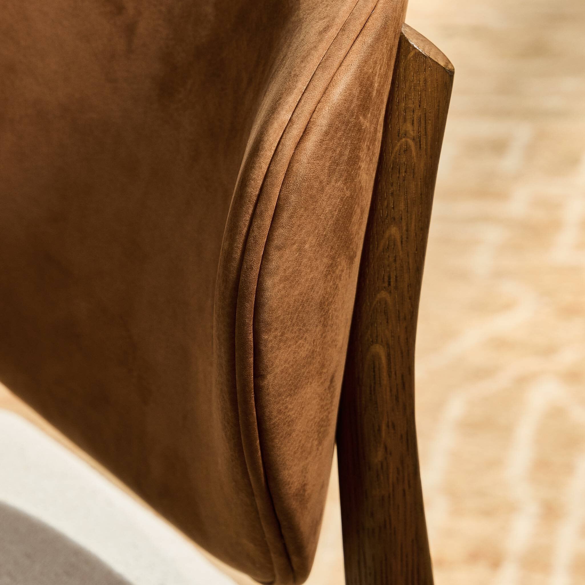 Four Hands Arlow Dining Chair — Nubuck Cognac-Antwerp Natural-Amber Oak