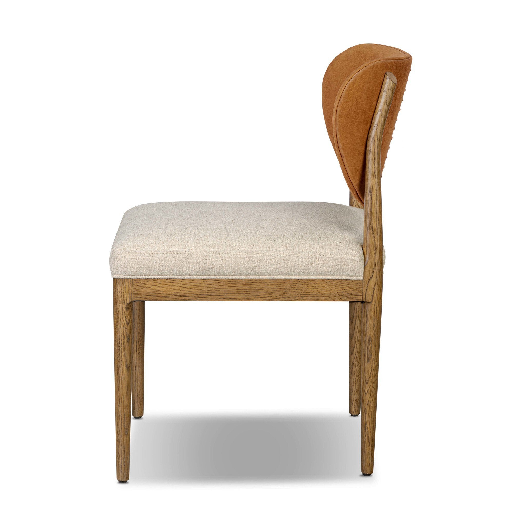 Four Hands Arlow Dining Chair — Nubuck Cognac-Antwerp Natural-Amber Oak