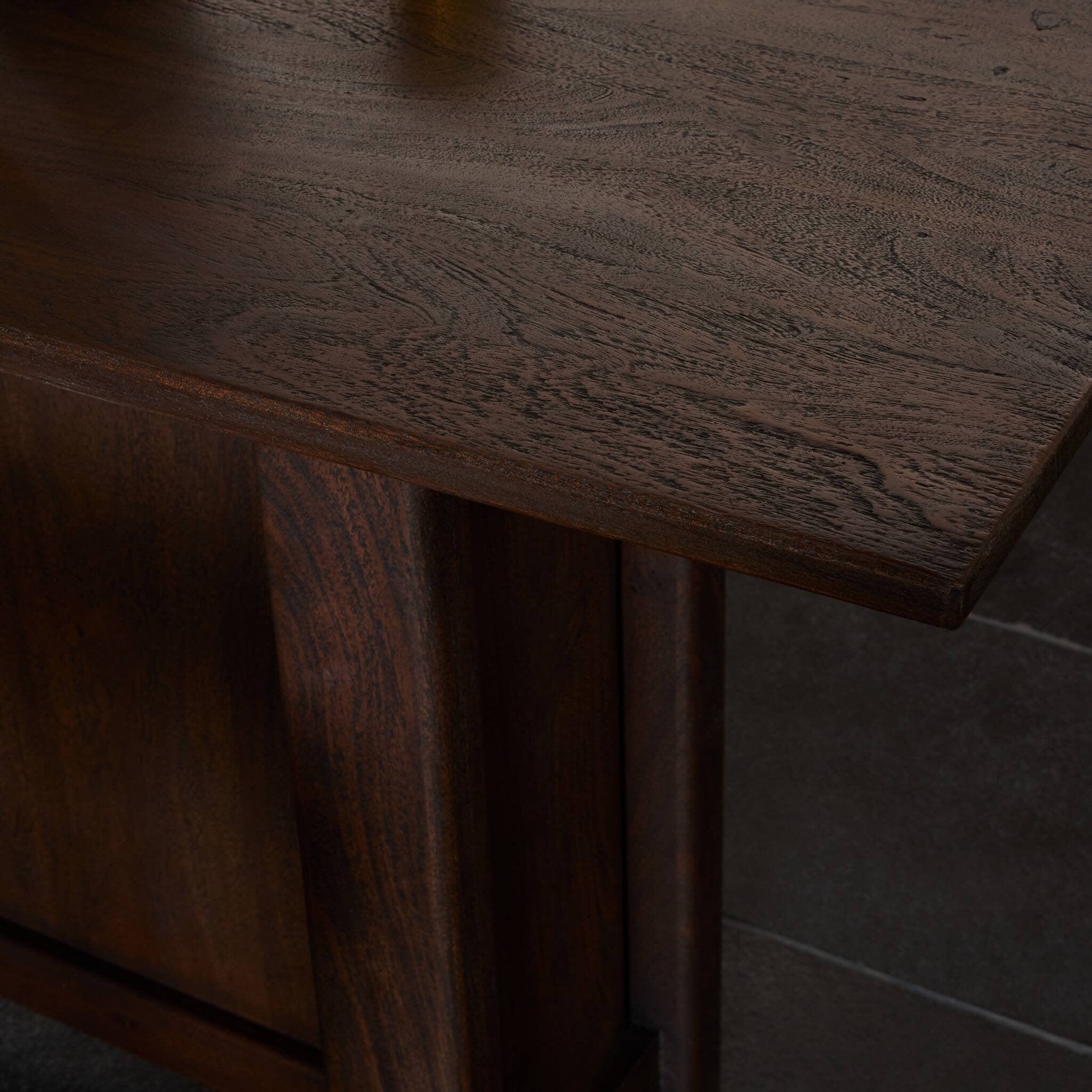 Four Hands Canton Bar + Counter Table — Dark Brown Acacia-Dark Brown Acacia Veneer-Counter