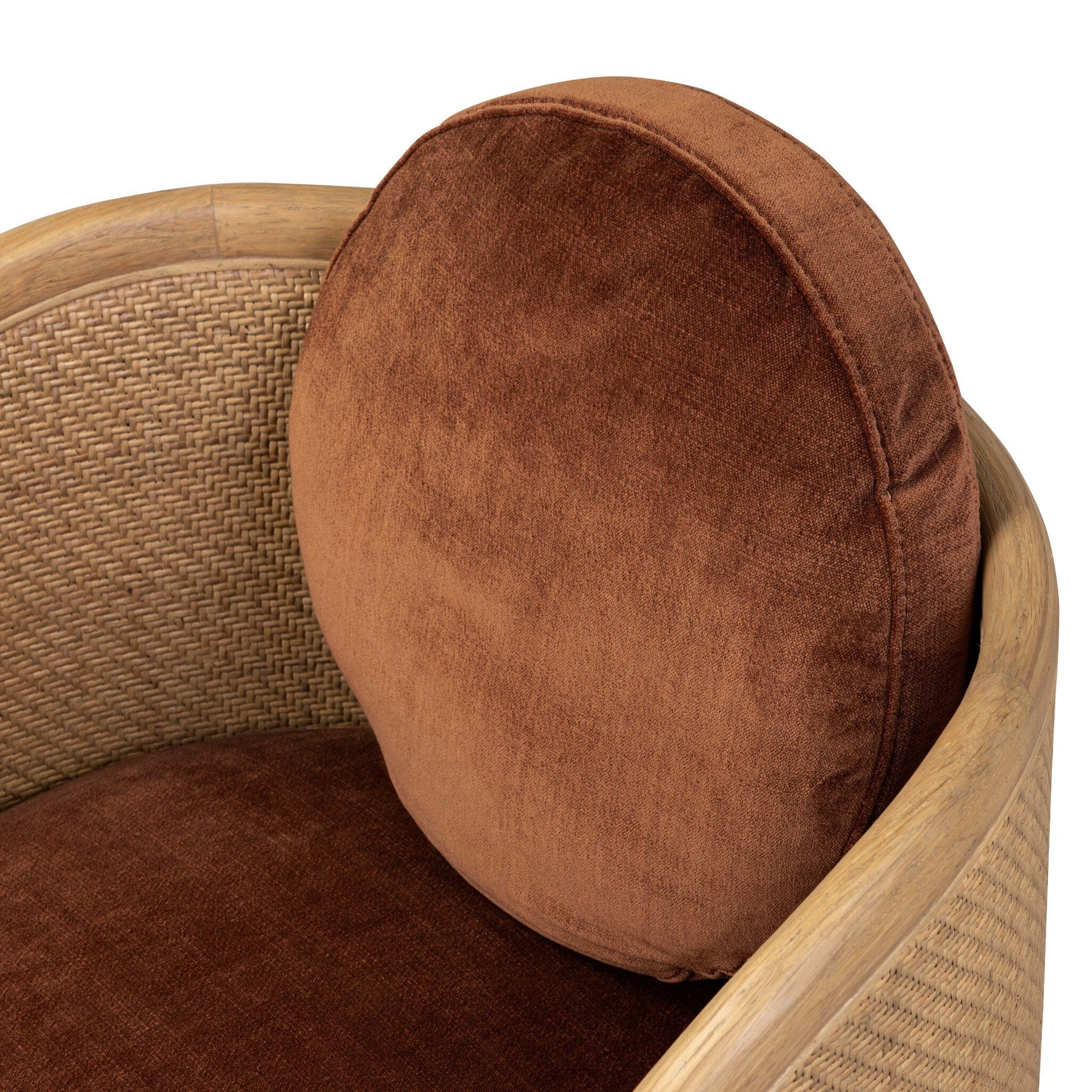 Four Hands Roslin Swivel Chair — Altair Sienna-Aged Smoked Oak-Aged Smoked Oak Cane