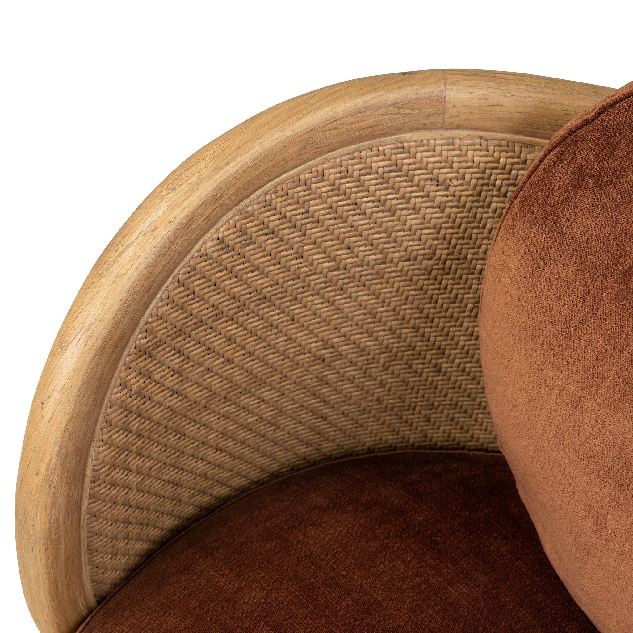 Four Hands Roslin Swivel Chair — Altair Sienna-Aged Smoked Oak-Aged Smoked Oak Cane