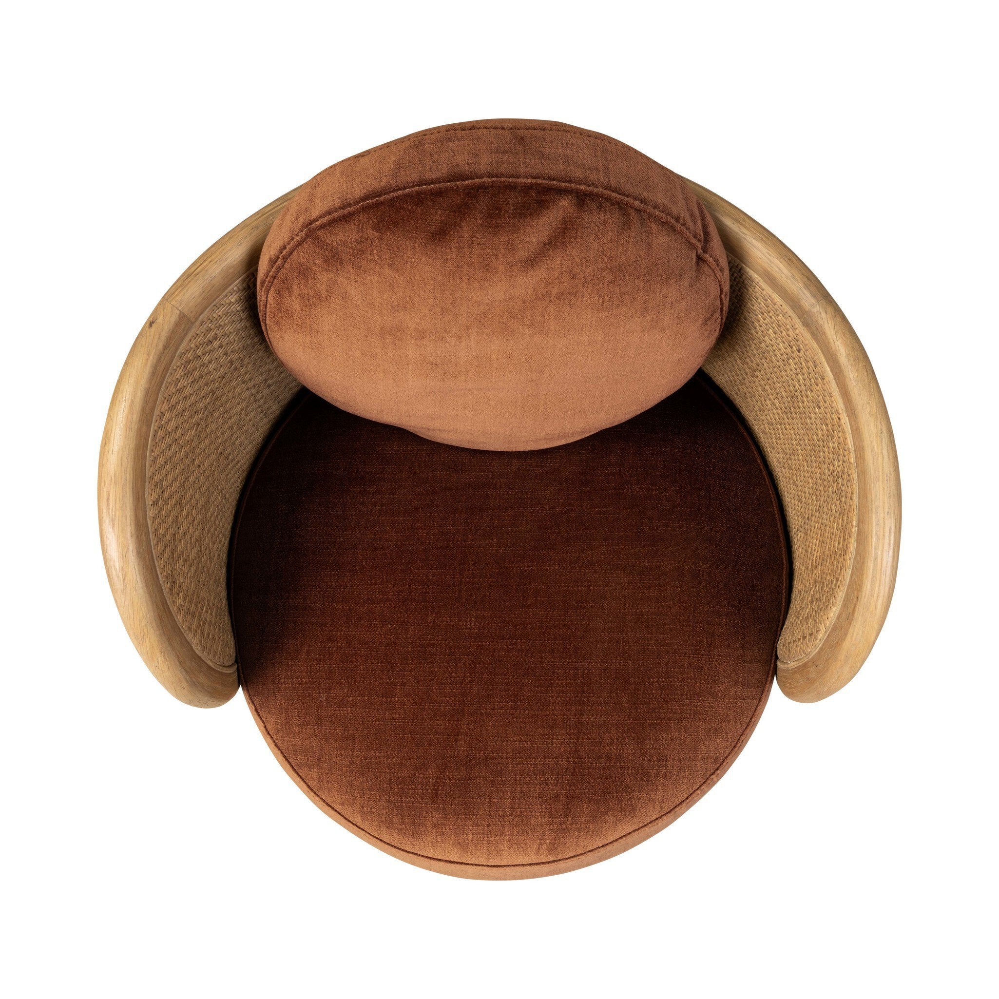 Four Hands Roslin Swivel Chair — Altair Sienna-Aged Smoked Oak-Aged Smoked Oak Cane