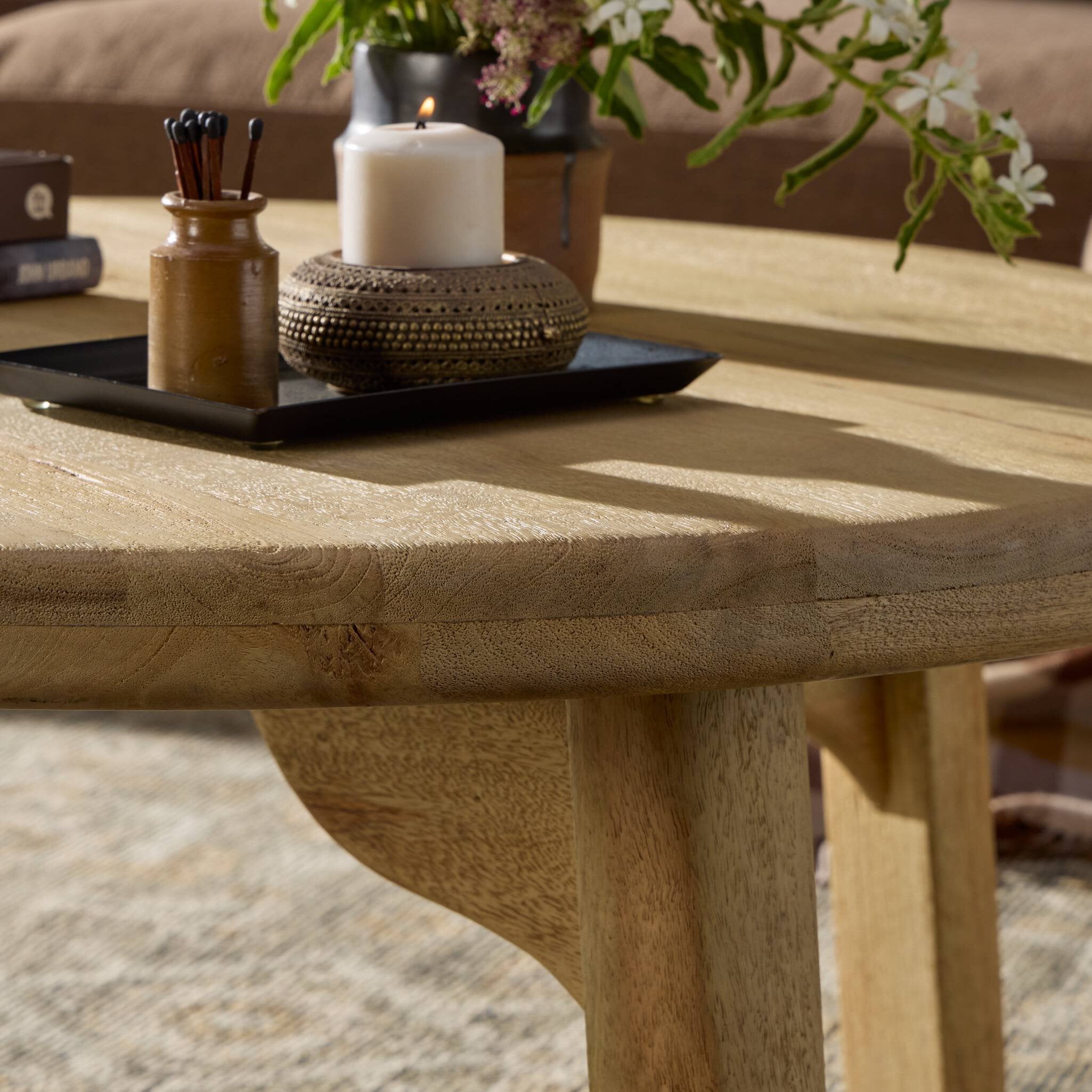Four Hands Daley Coffee Table — Light Natural Mango