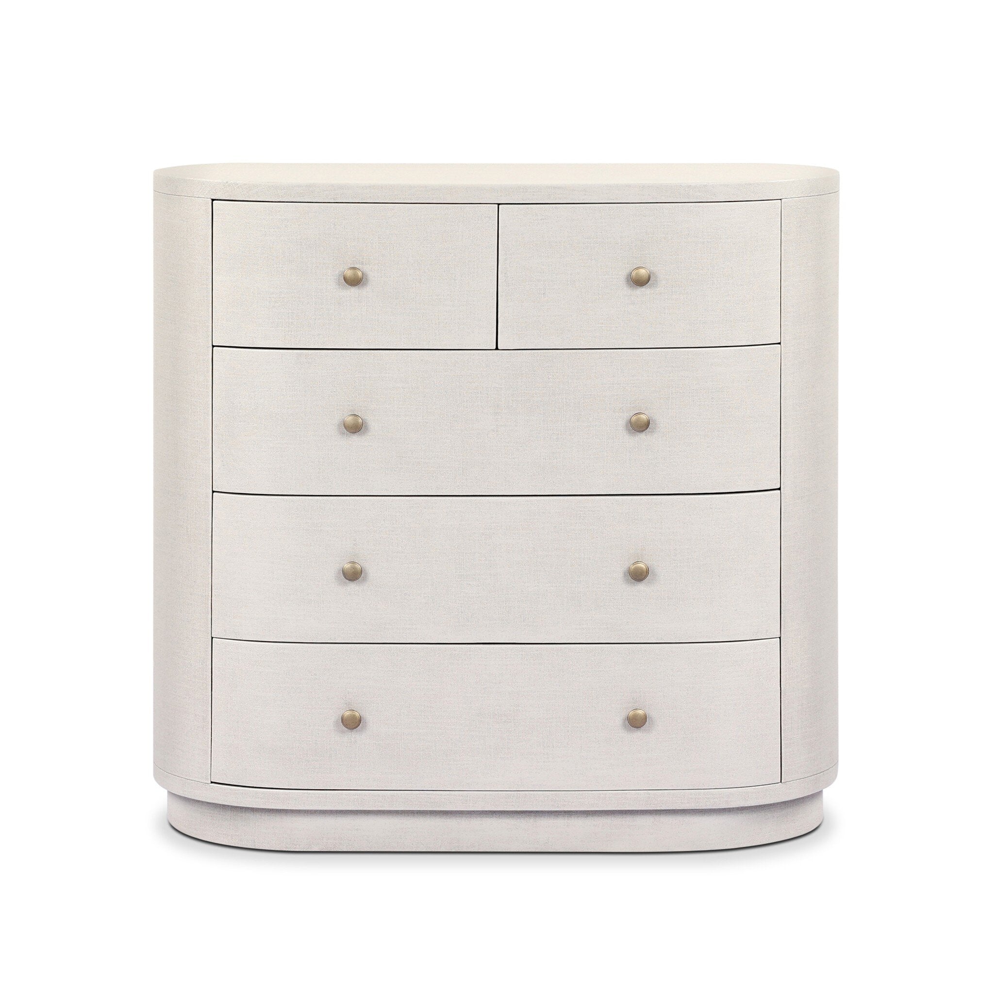 Four Hands Amelia Chest — Ivory Painted Linen-Light Antique Brass