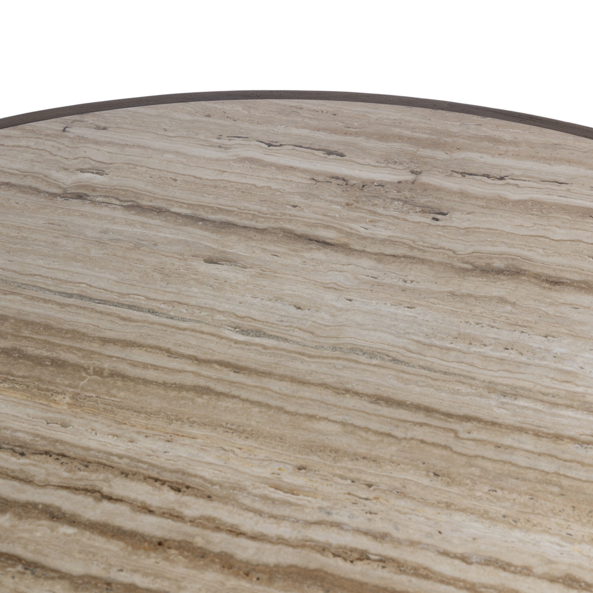 Four Hands Bourne Dining Table — Light Beige Travertine-Warm Mango Solid