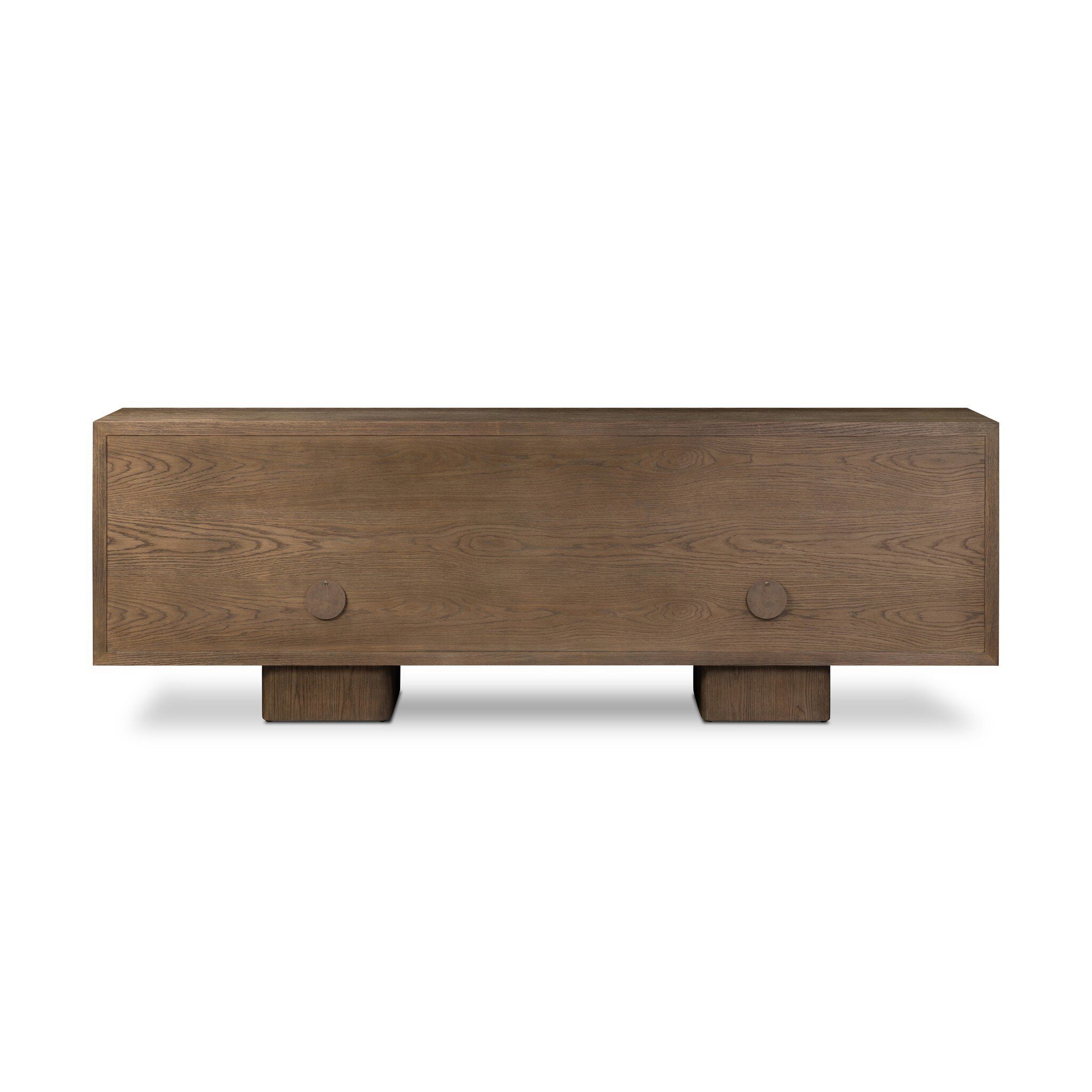 Four Hands Salta Sideboard — Brown Oak Thin Oyster-Brown Oak Thick Veneer-Dark Aluminum