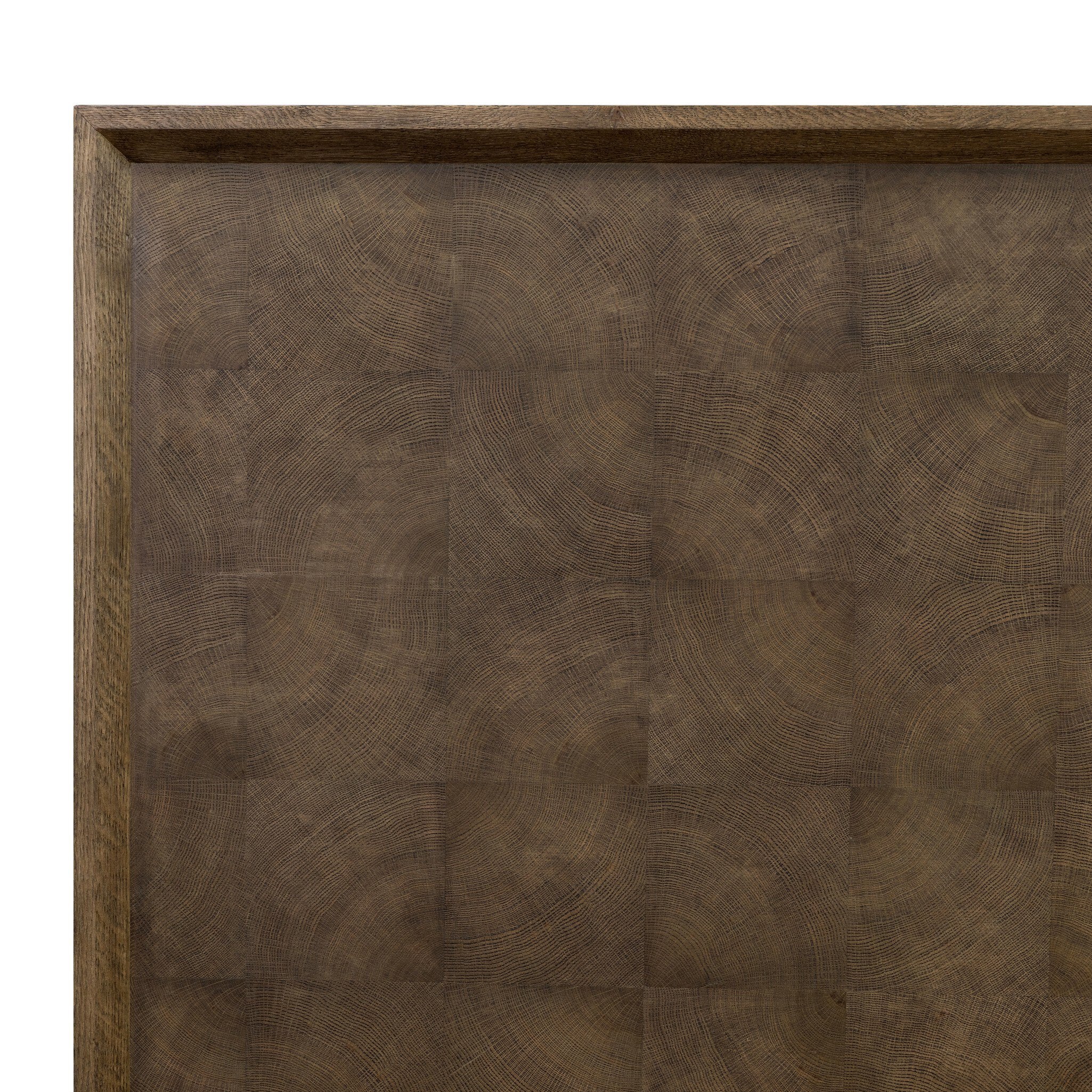 Four Hands Salta Bed — Brown Oak Thin Oyster-Brown Oak Thick Veneer-Brown Oak Solid-Queen