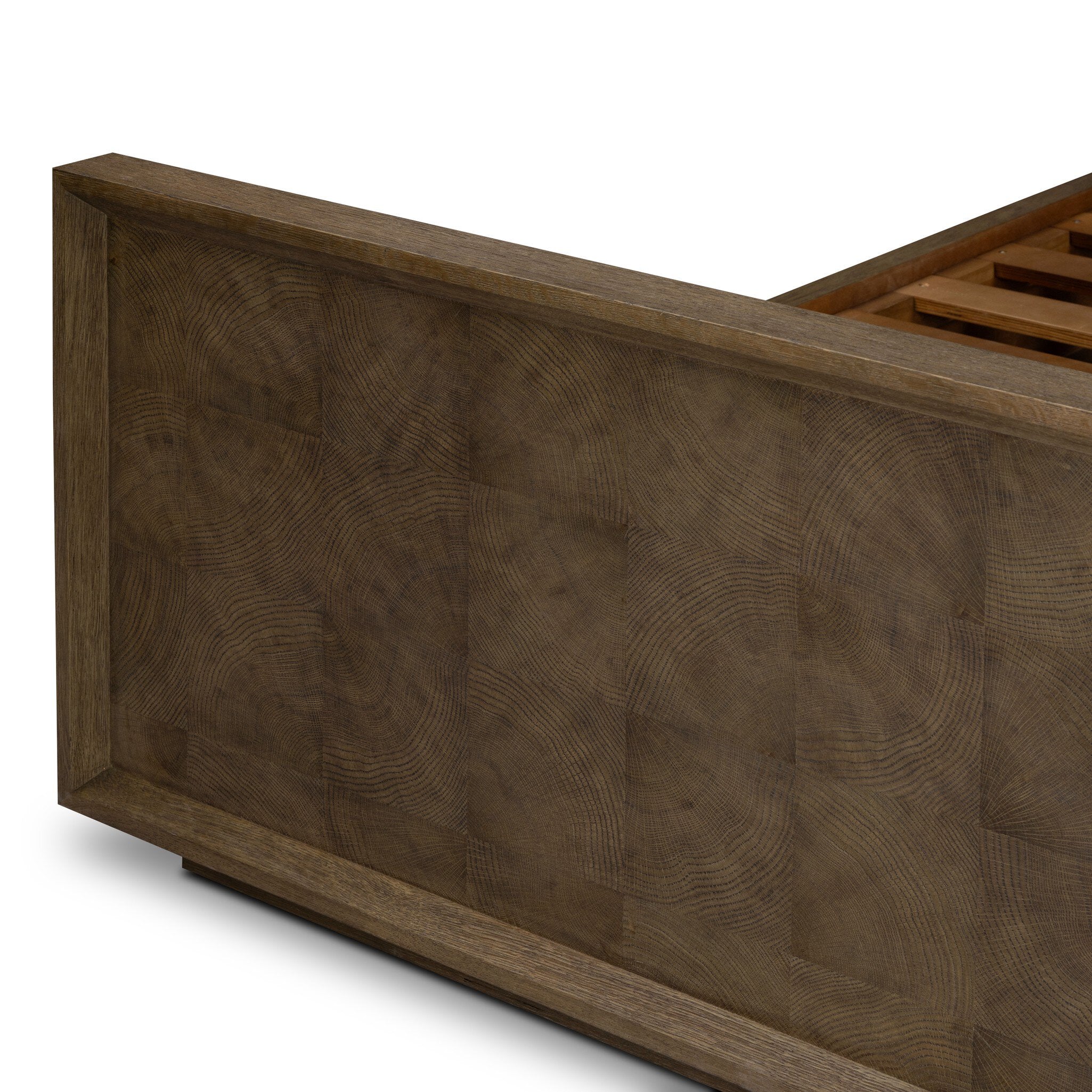 Four Hands Salta Bed — Brown Oak Thin Oyster-Brown Oak Thick Veneer-Brown Oak Solid-Queen