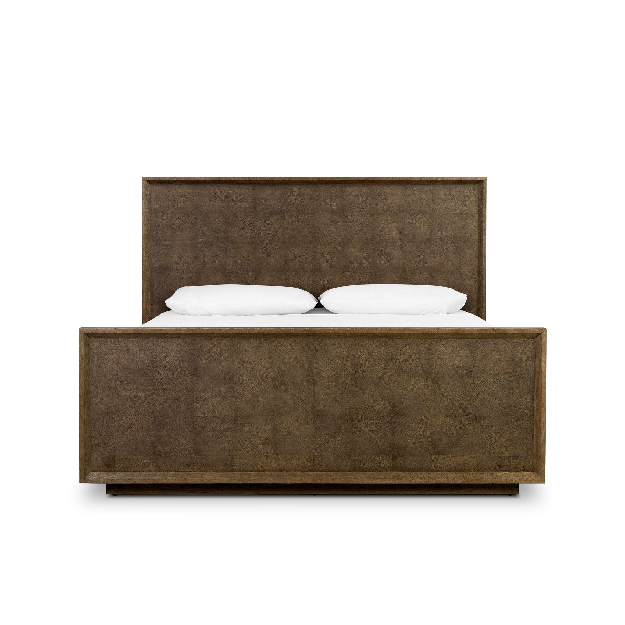 Four Hands Salta Bed — Brown Oak Thin Oyster-Brown Oak Thick Veneer-Brown Oak Solid-Queen
