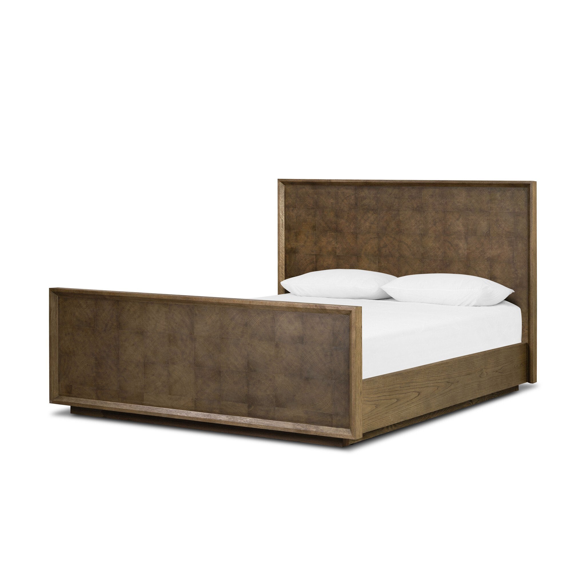 Four Hands Salta Bed — Brown Oak Thin Oyster-Brown Oak Thick Veneer-Brown Oak Solid-Queen