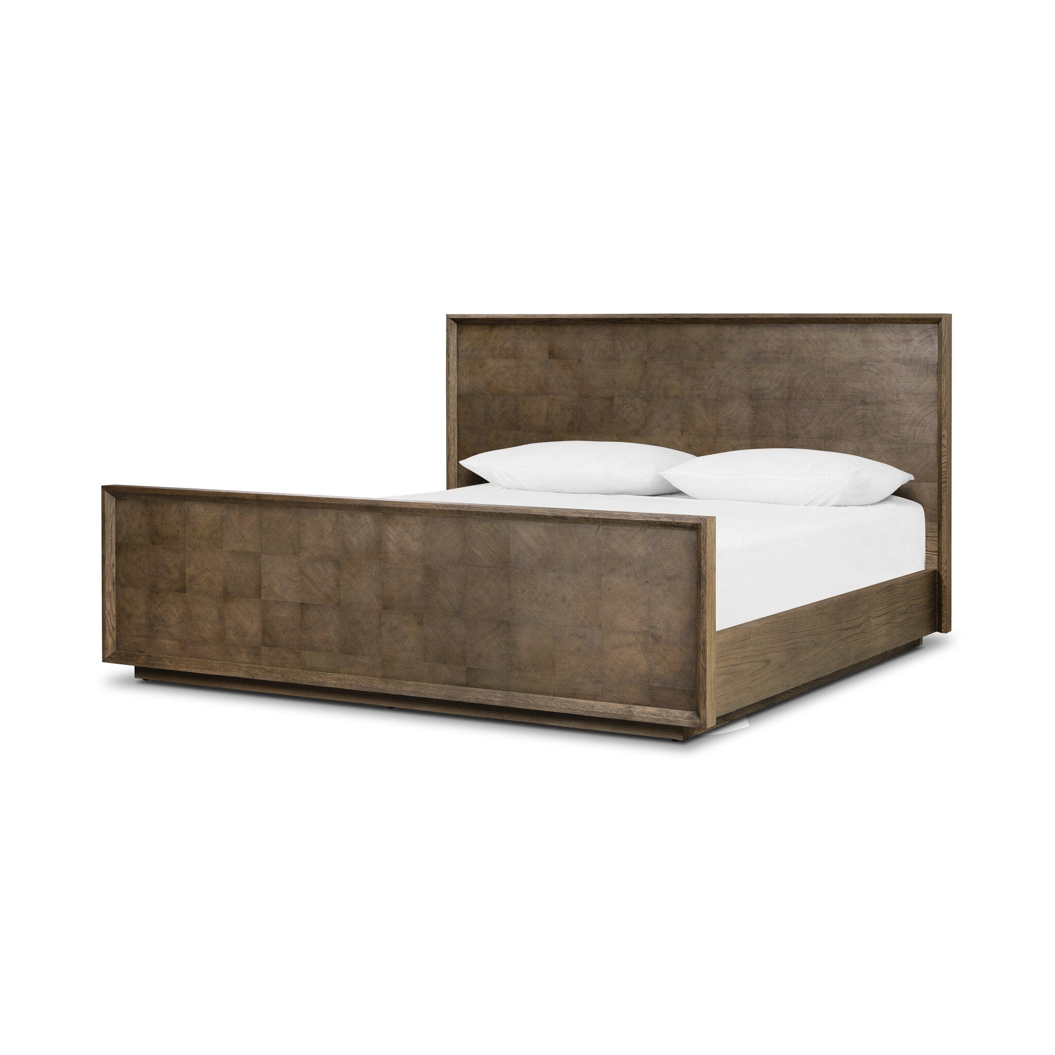 Four Hands Salta Bed — Brown Oak Thin Oyster-Brown Oak Thick Veneer-Brown Oak Solid-King