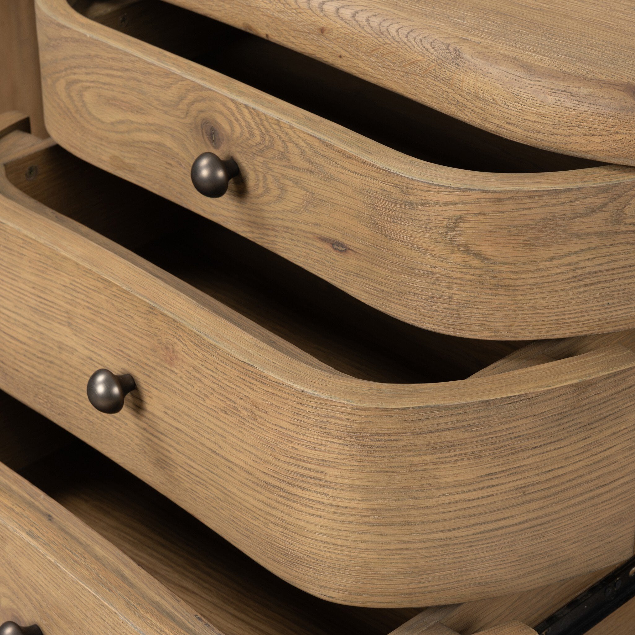 Four Hands Roan Desk — Aged Smoked Oak-Aged Smoked Oak Veneer-Oil Rubbed Bronze