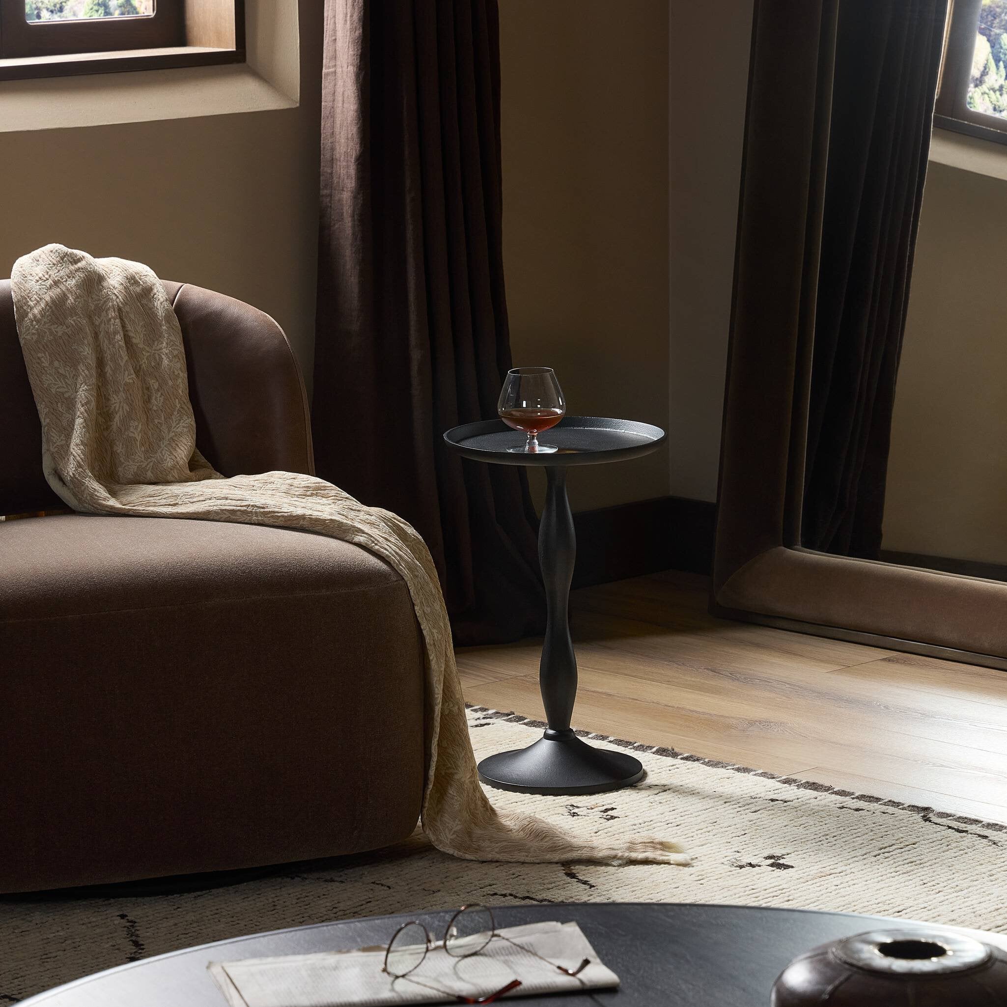 Four Hands Carden End Table — Black Antique