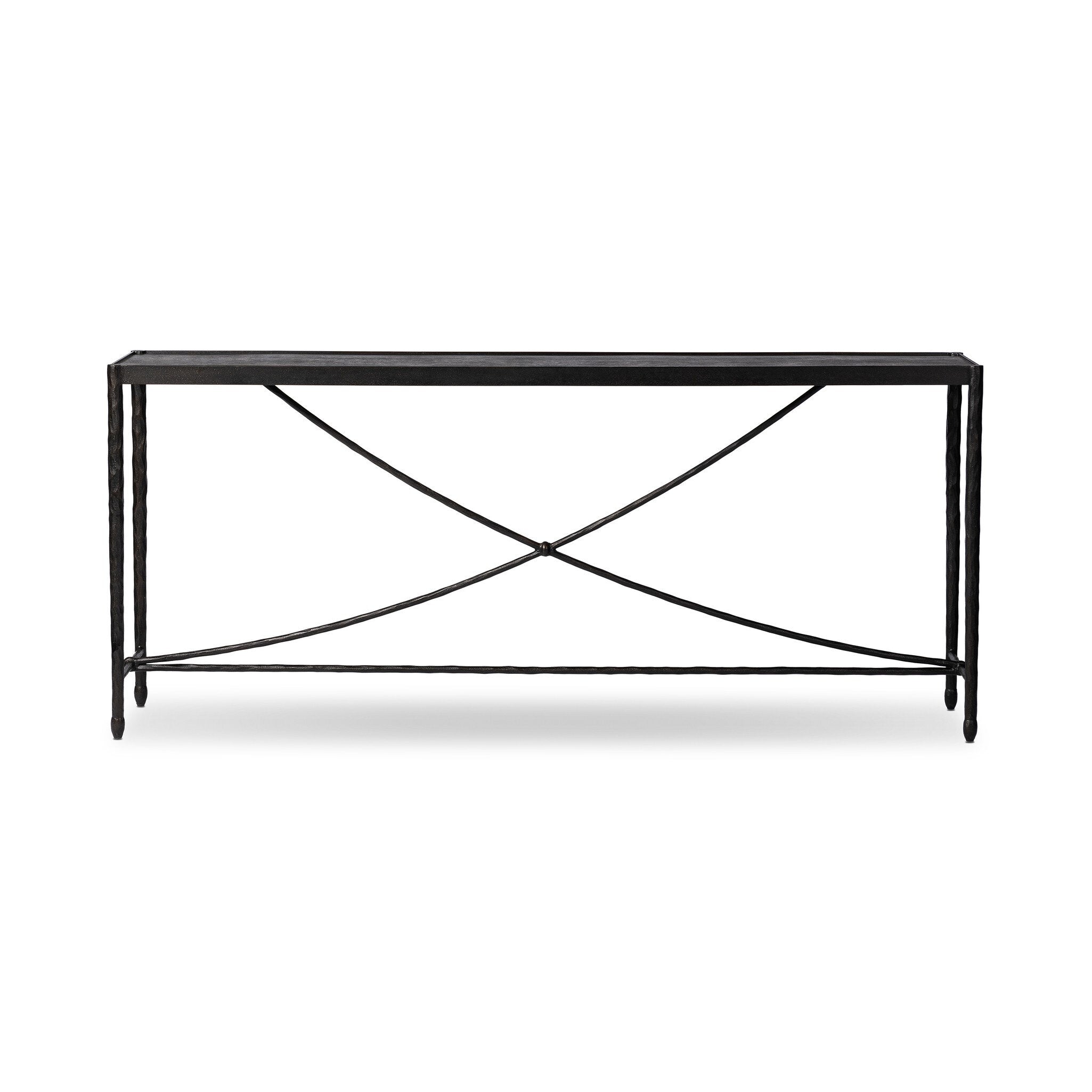 Four Hands Jade Console Table — Hammered Bronze-Textured Bronze