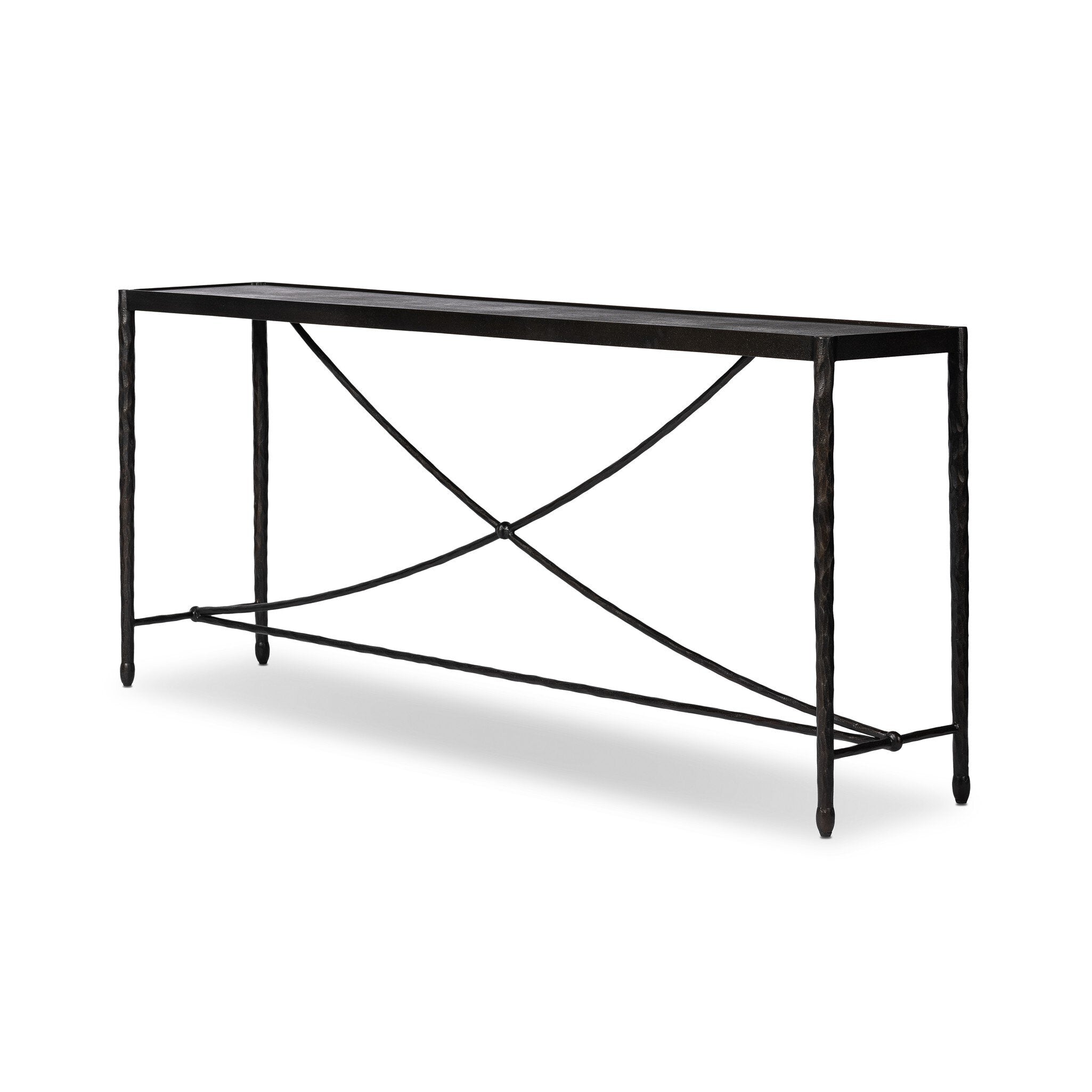 Four Hands Jade Console Table — Hammered Bronze-Textured Bronze