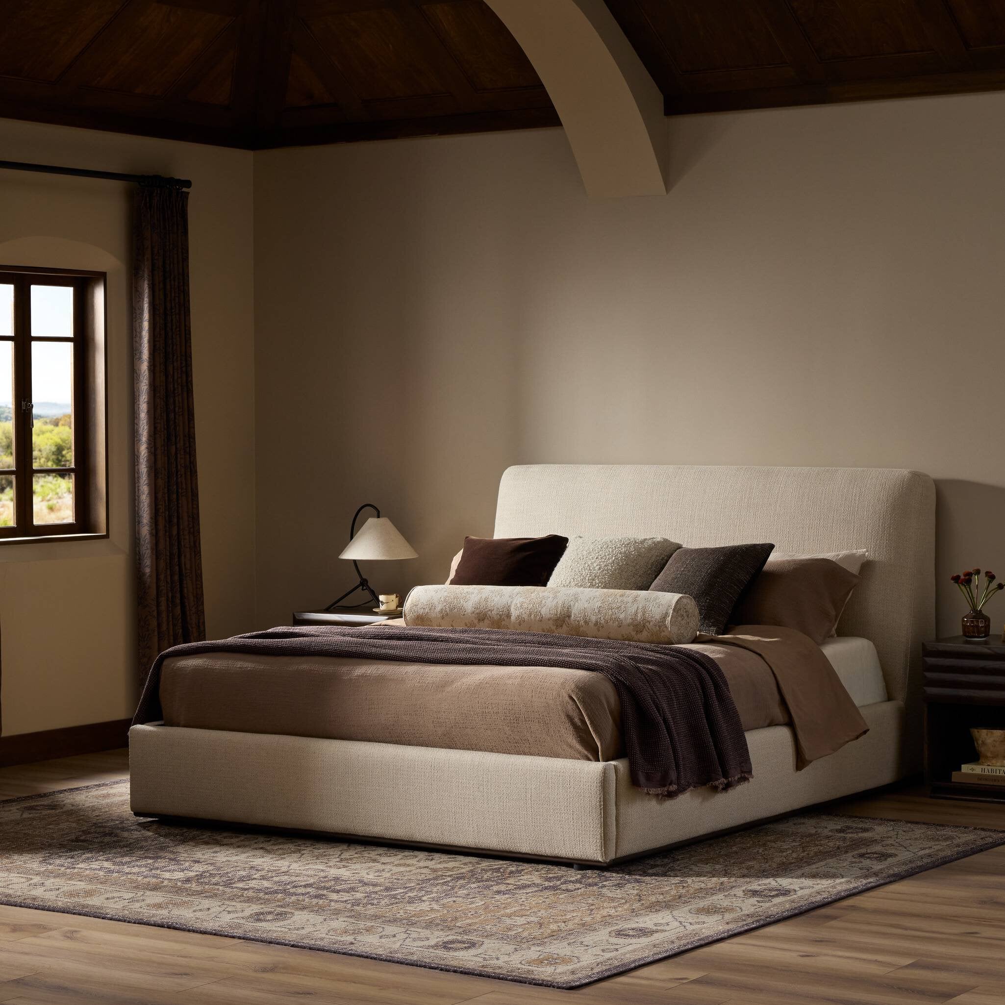 Four Hands Colt Platform Bed — Irving Flax-Aged Sienna-King
