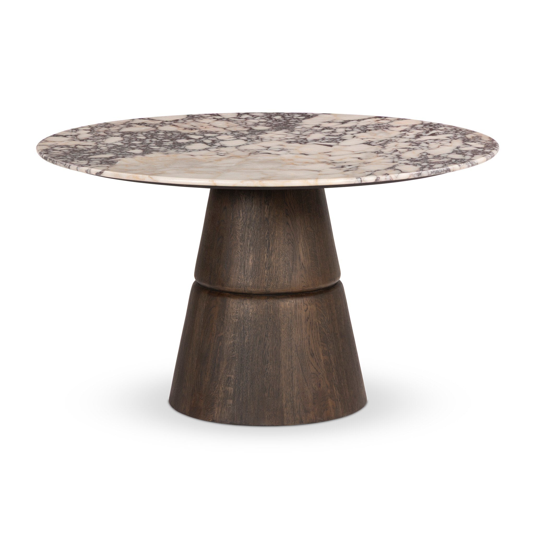 Four Hands Lino Dining Table — Calacatta Viola Marble-Espresso Oak