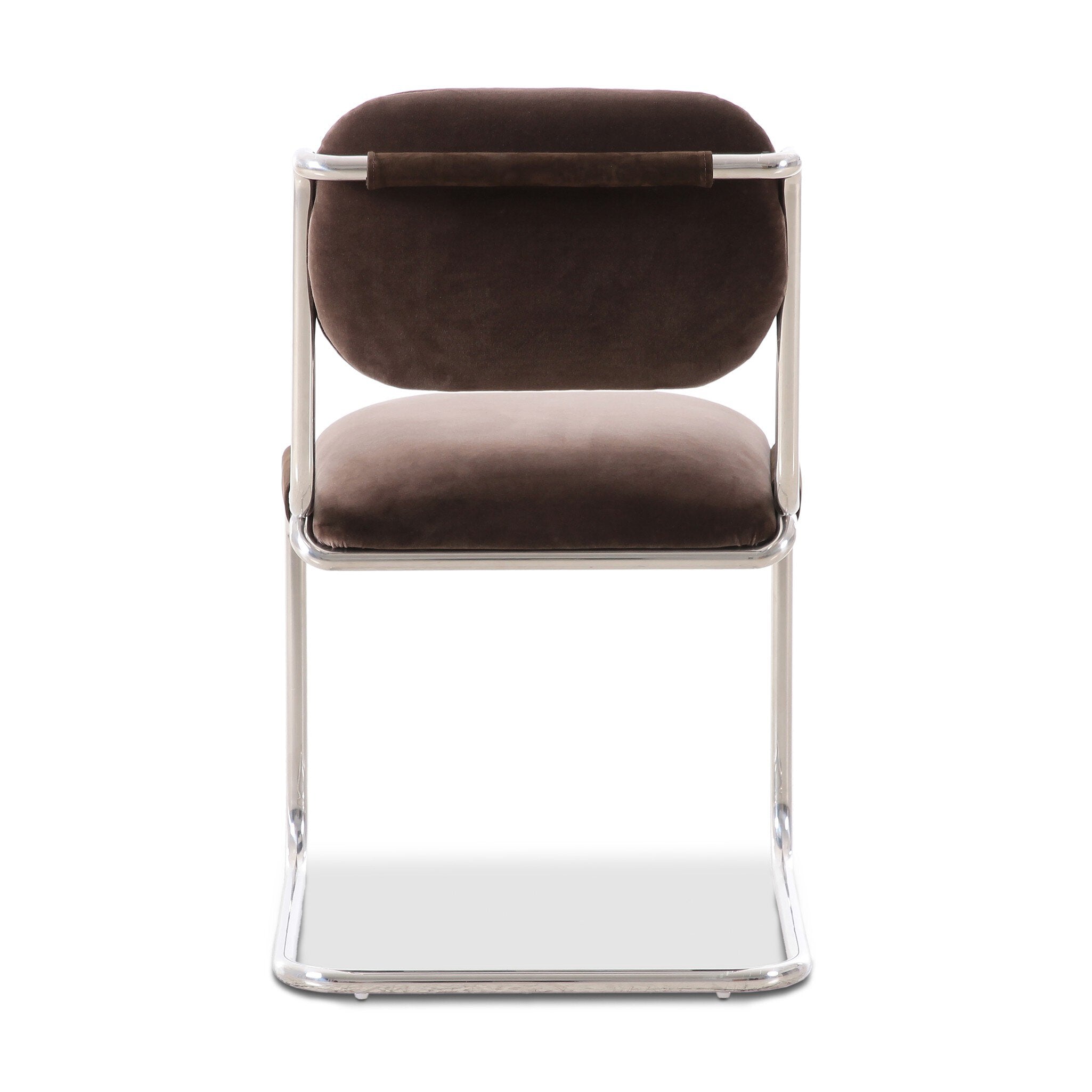 Four Hands Bram Dining Chair — Surrey Mink-Cottswald Cigar Nubuck-Polished Silver