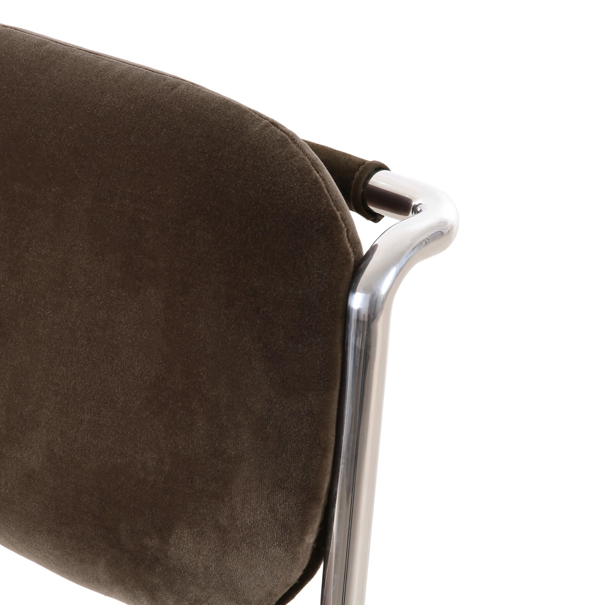 Four Hands Bram Dining Chair — Surrey Mink-Cottswald Cigar Nubuck-Polished Silver